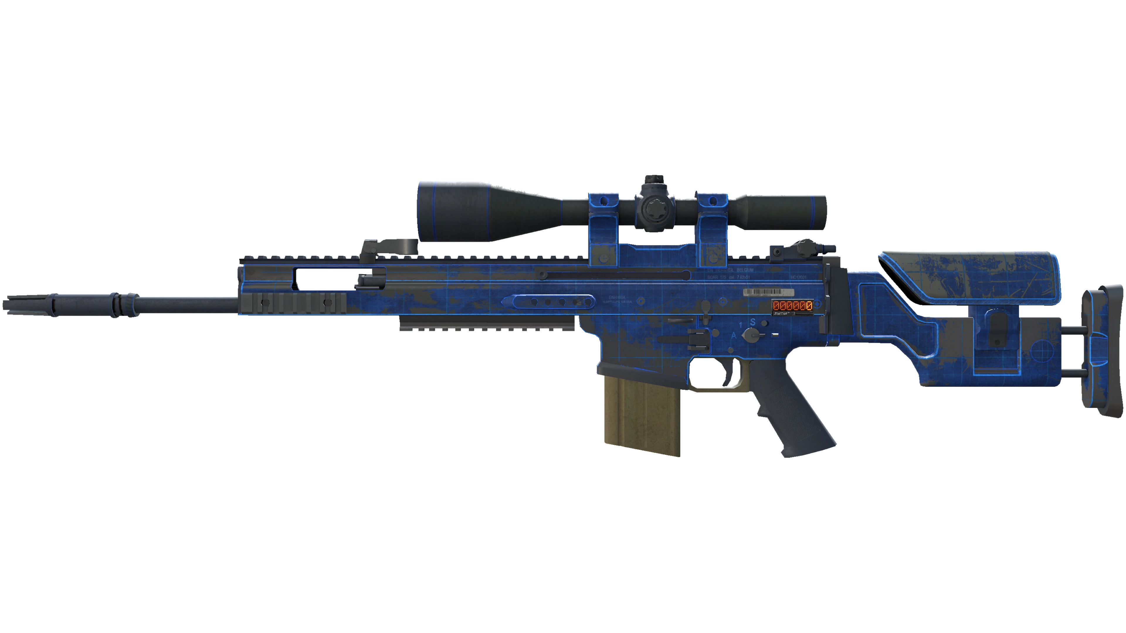 StatTrak™ SCAR-20 | Blueprint (Battle-Scarred)