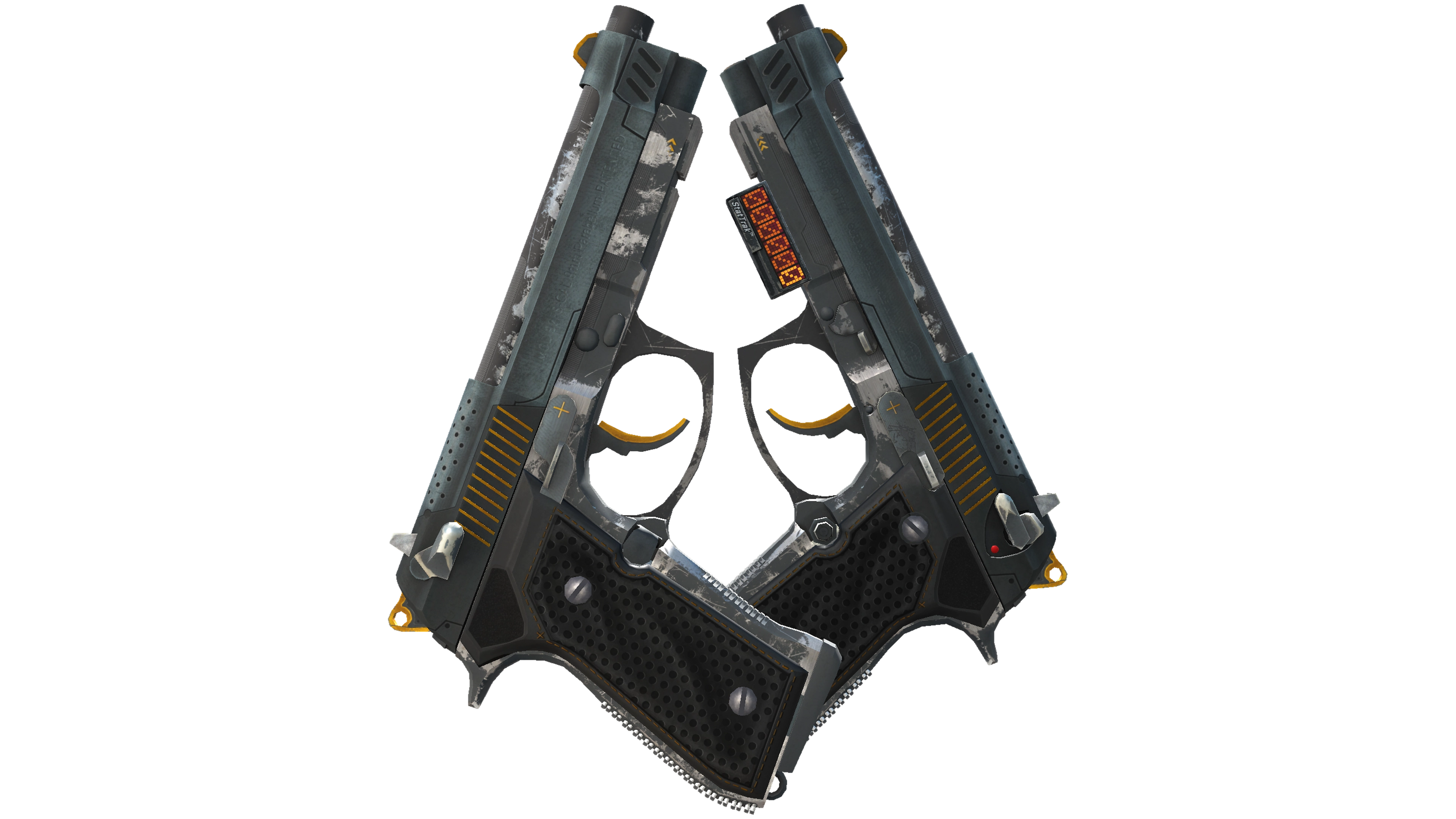 StatTrak™ Dual Berettas | Ventilators (Well-Worn)