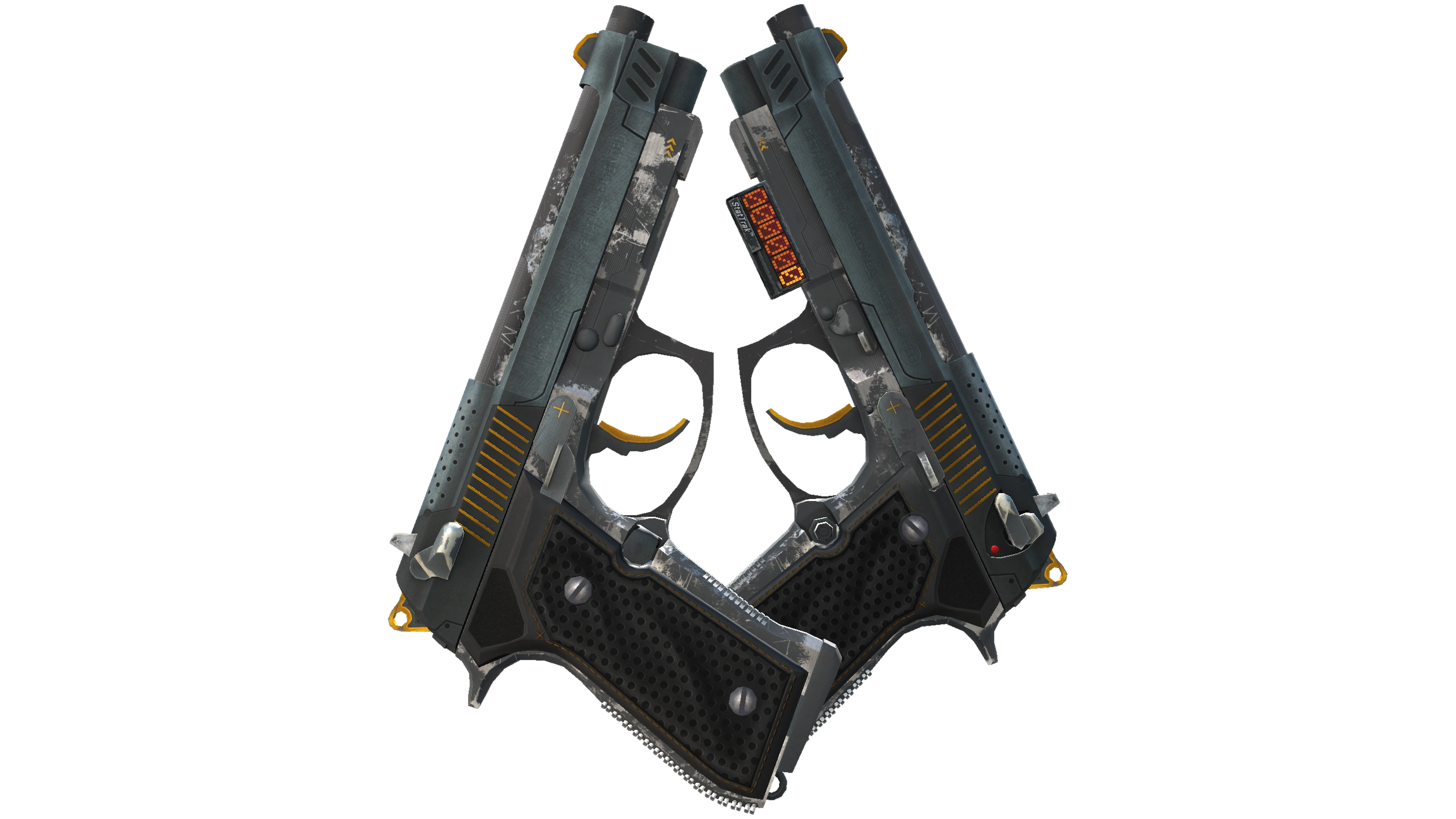 StatTrak™ Dual Berettas | Ventilators (Well-Worn)