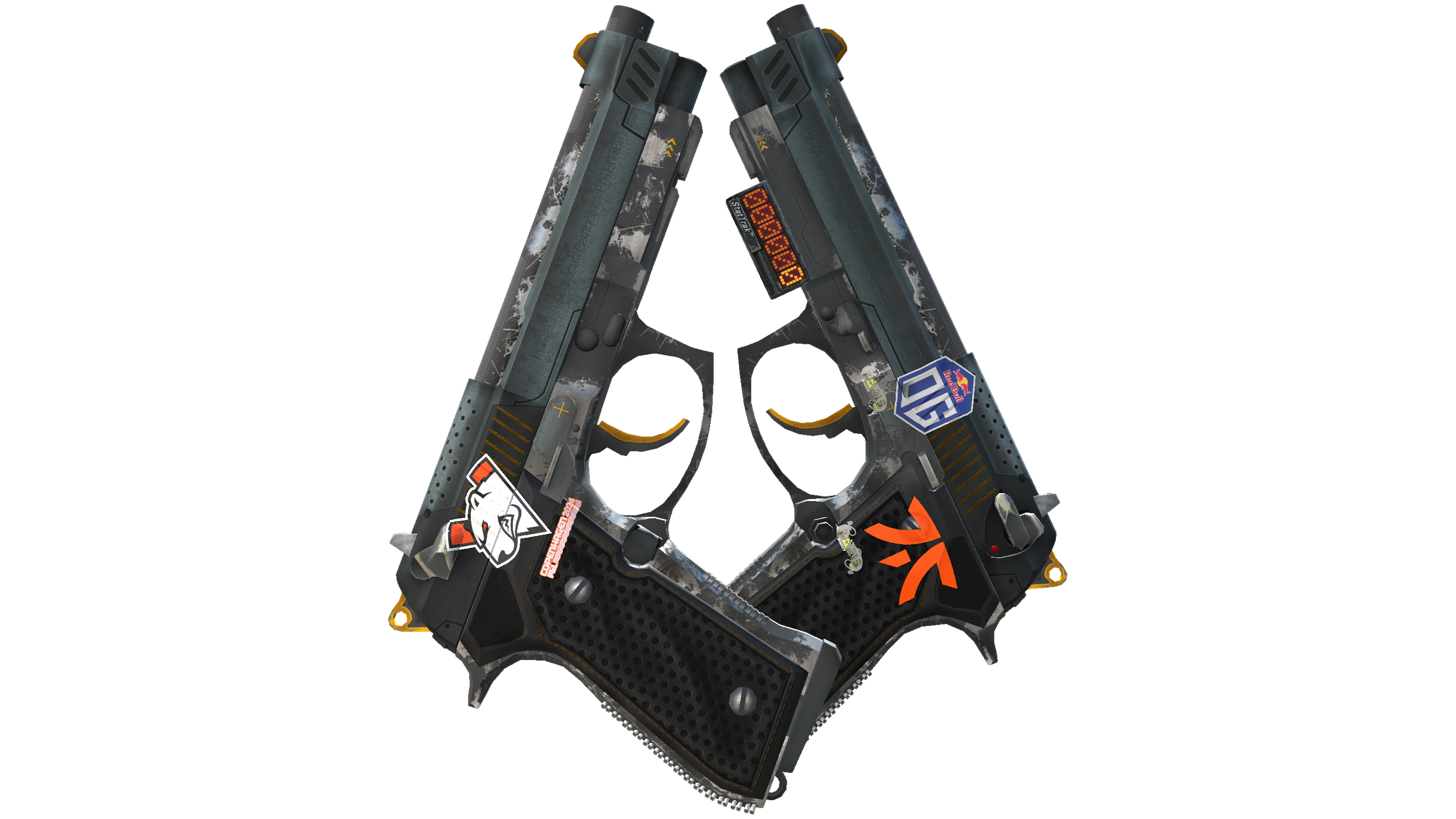 StatTrak™ Dual Berettas | Ventilators (Well-Worn)
