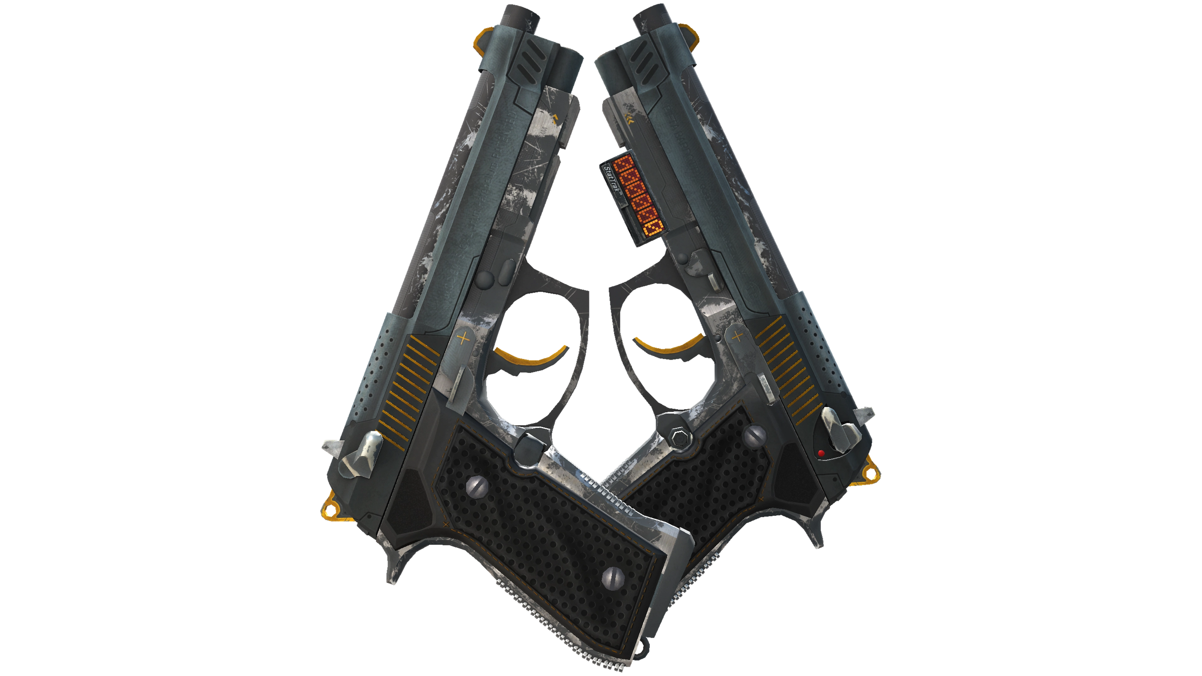 StatTrak™ Dual Berettas | Ventilators (Well-Worn)