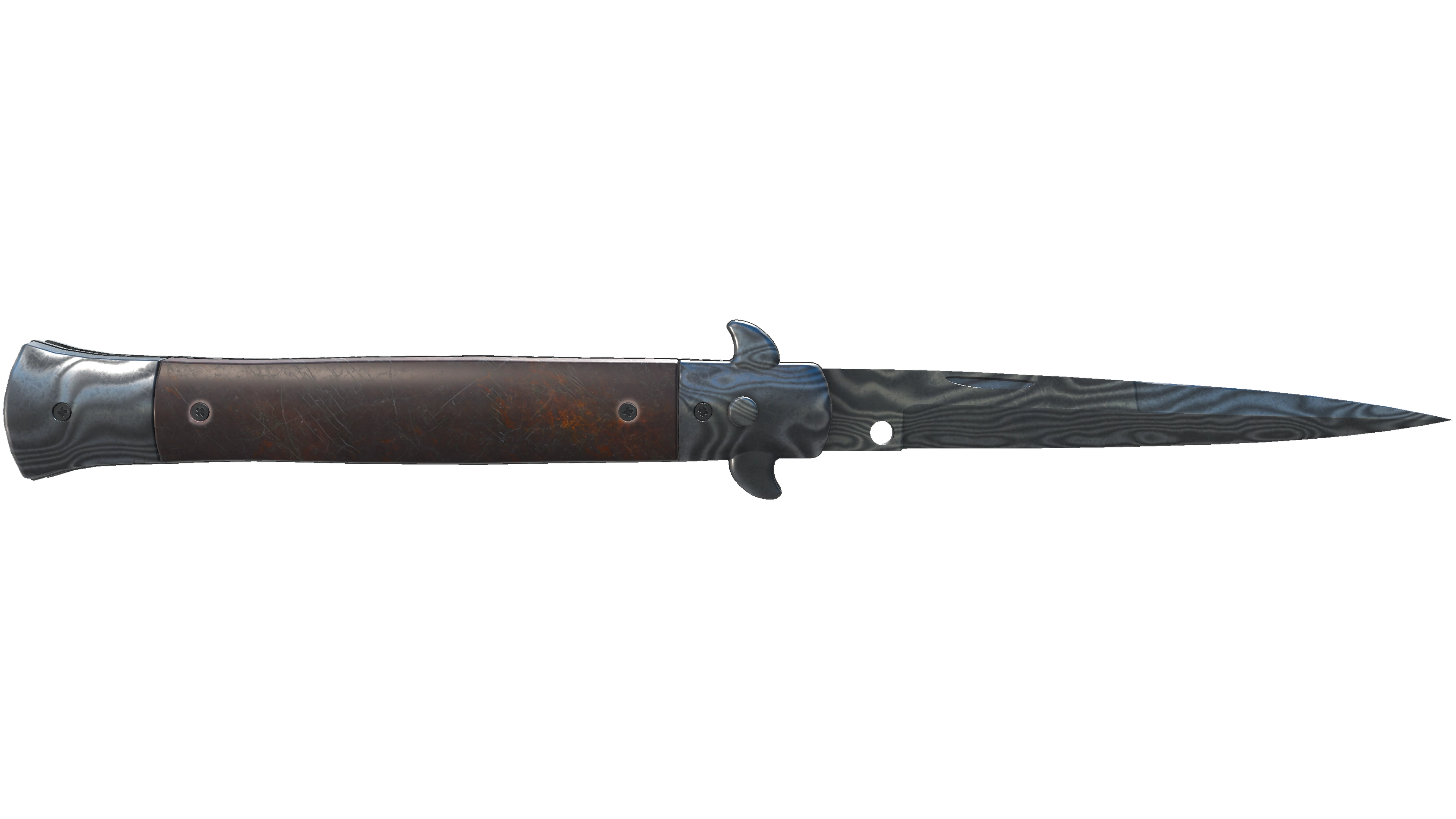 ★ Stiletto Knife | Damascus Steel (Battle-Scarred)