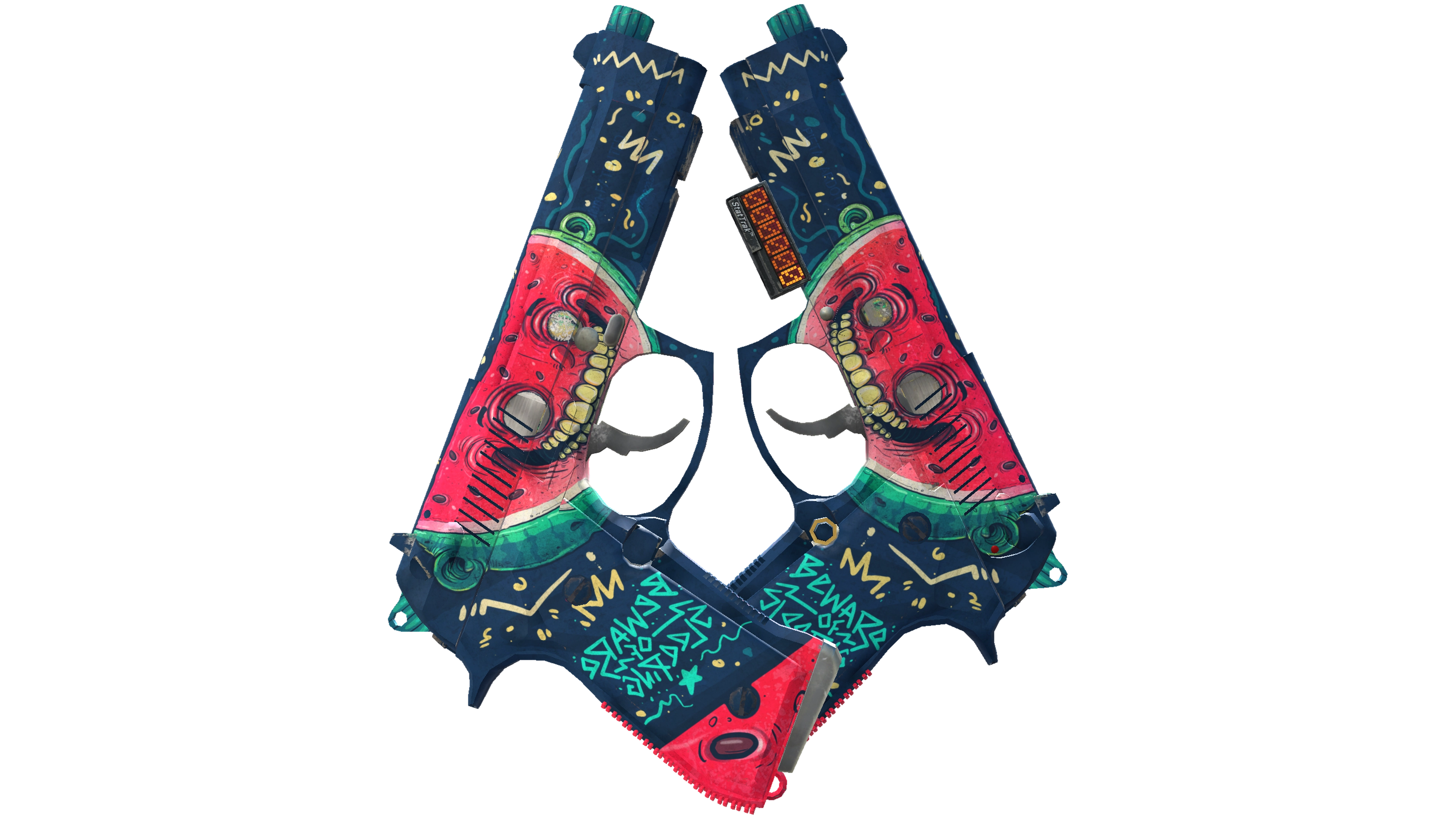 StatTrak™ Dual Berettas | Melondrama (Battle-Scarred) thumbnail