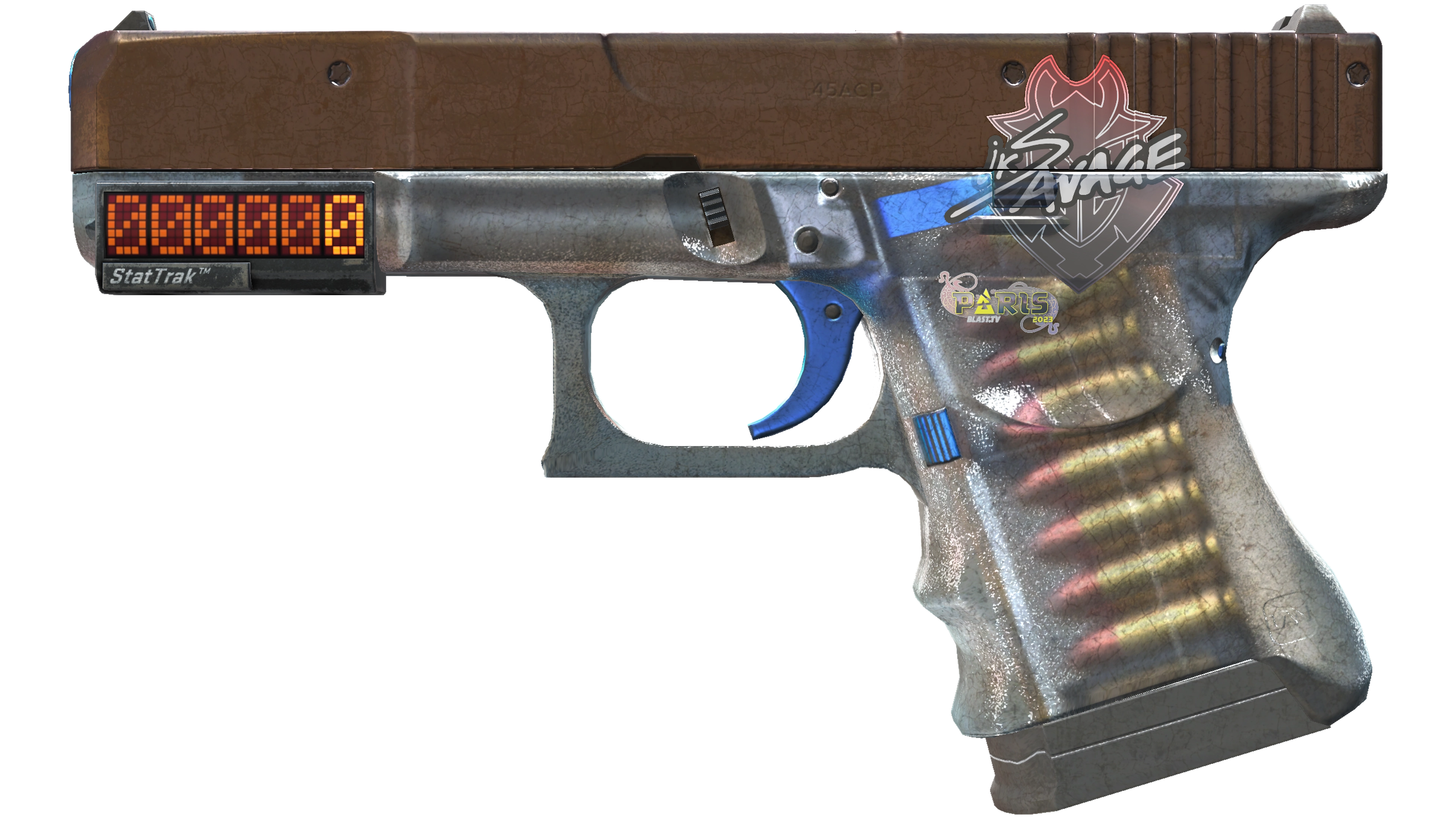 StatTrak™ Glock-18 | Clear Polymer (Battle-Scarred)