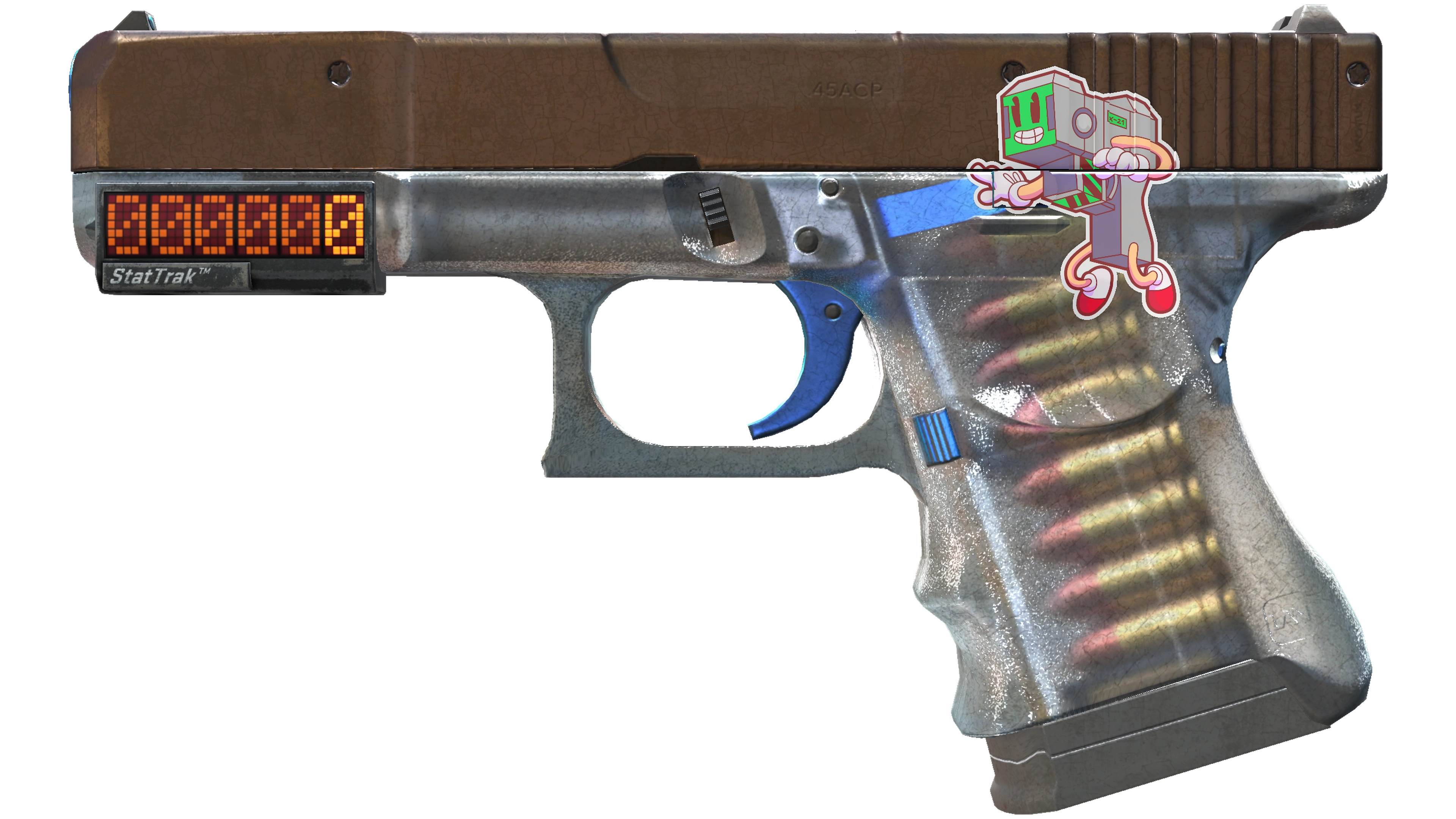 StatTrak™ Glock-18 | Clear Polymer (Battle-Scarred)