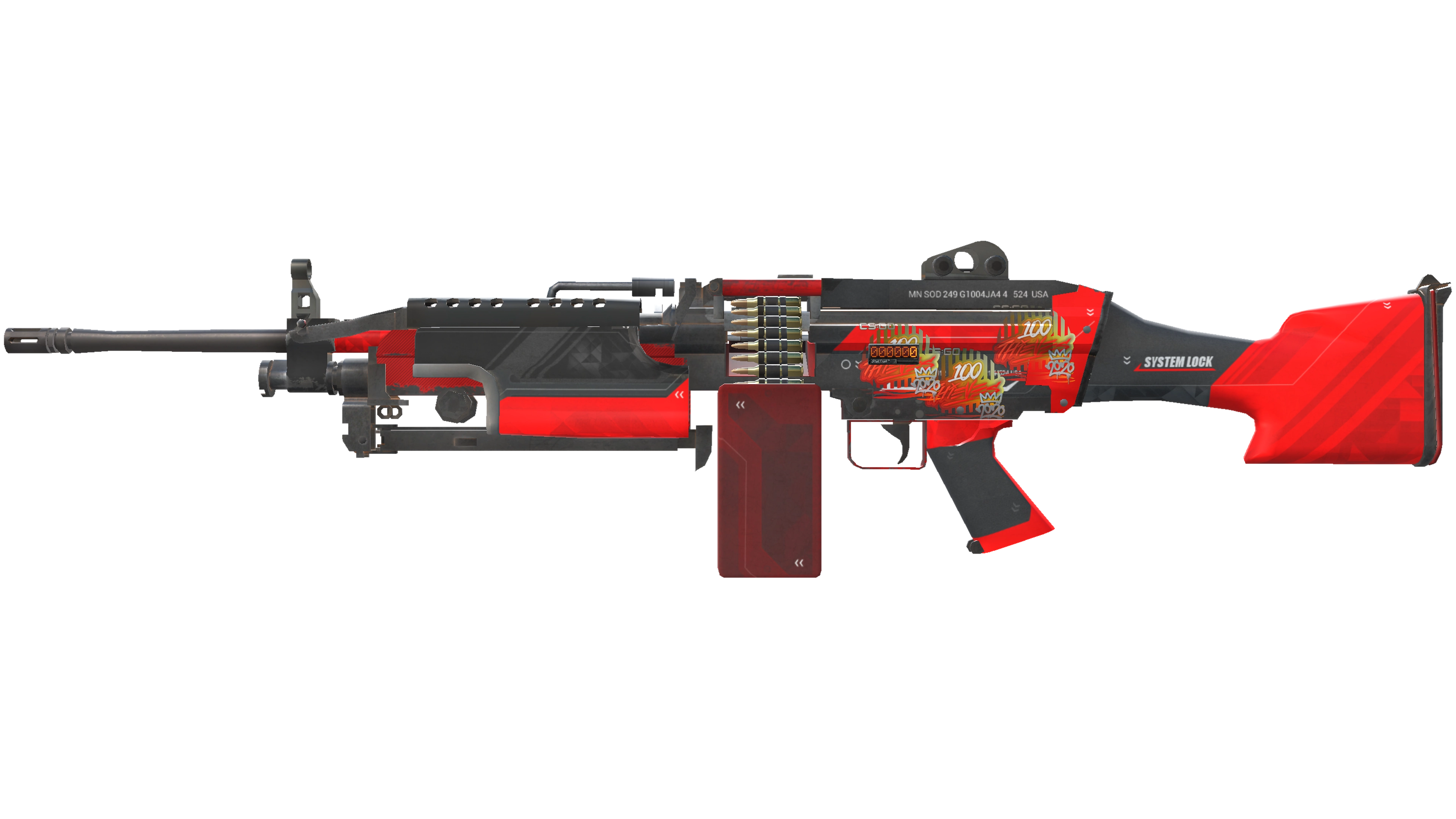 StatTrak™ M249 | System Lock (Minimal Wear)