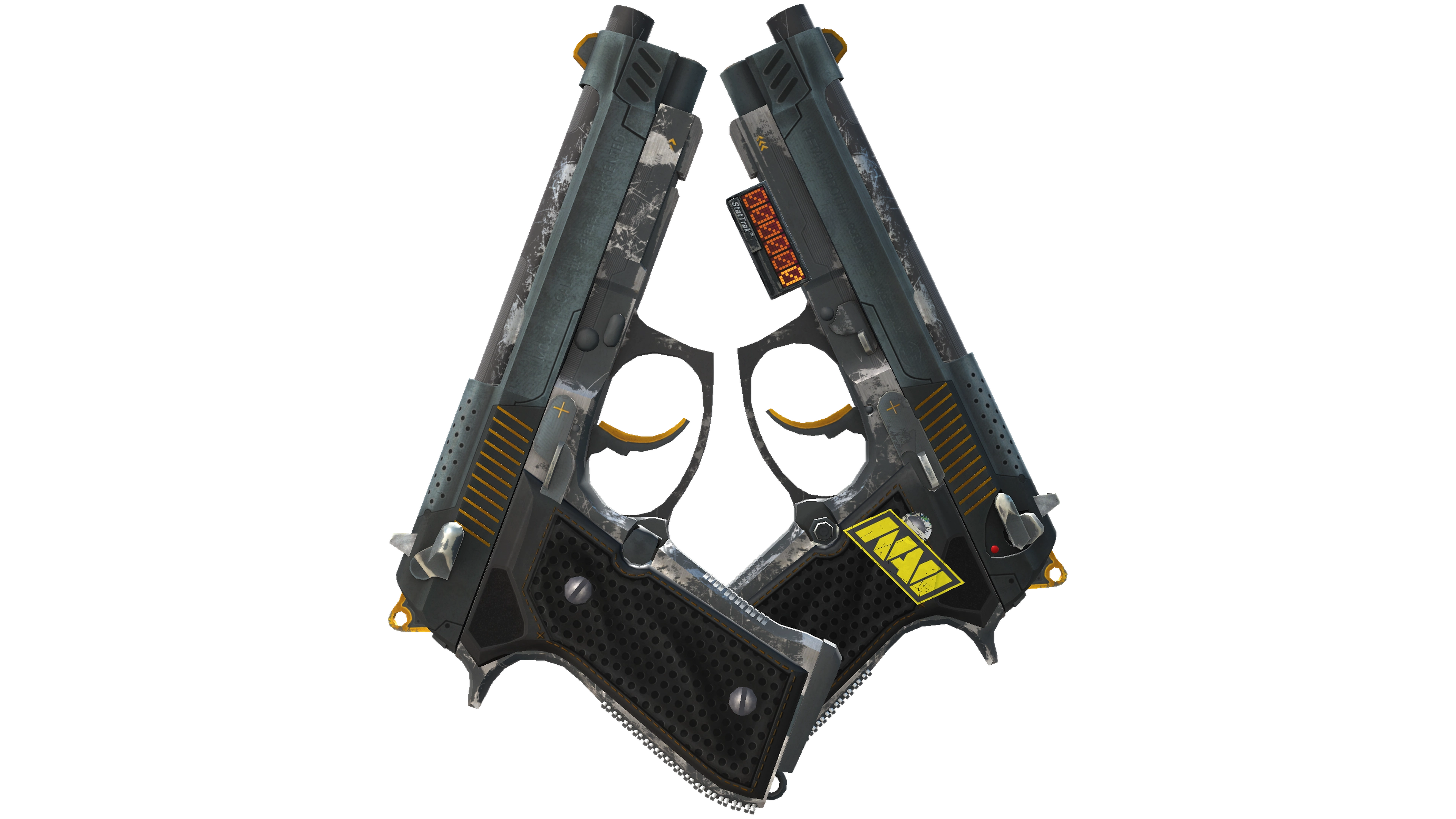 StatTrak™ Dual Berettas | Ventilators (Well-Worn)