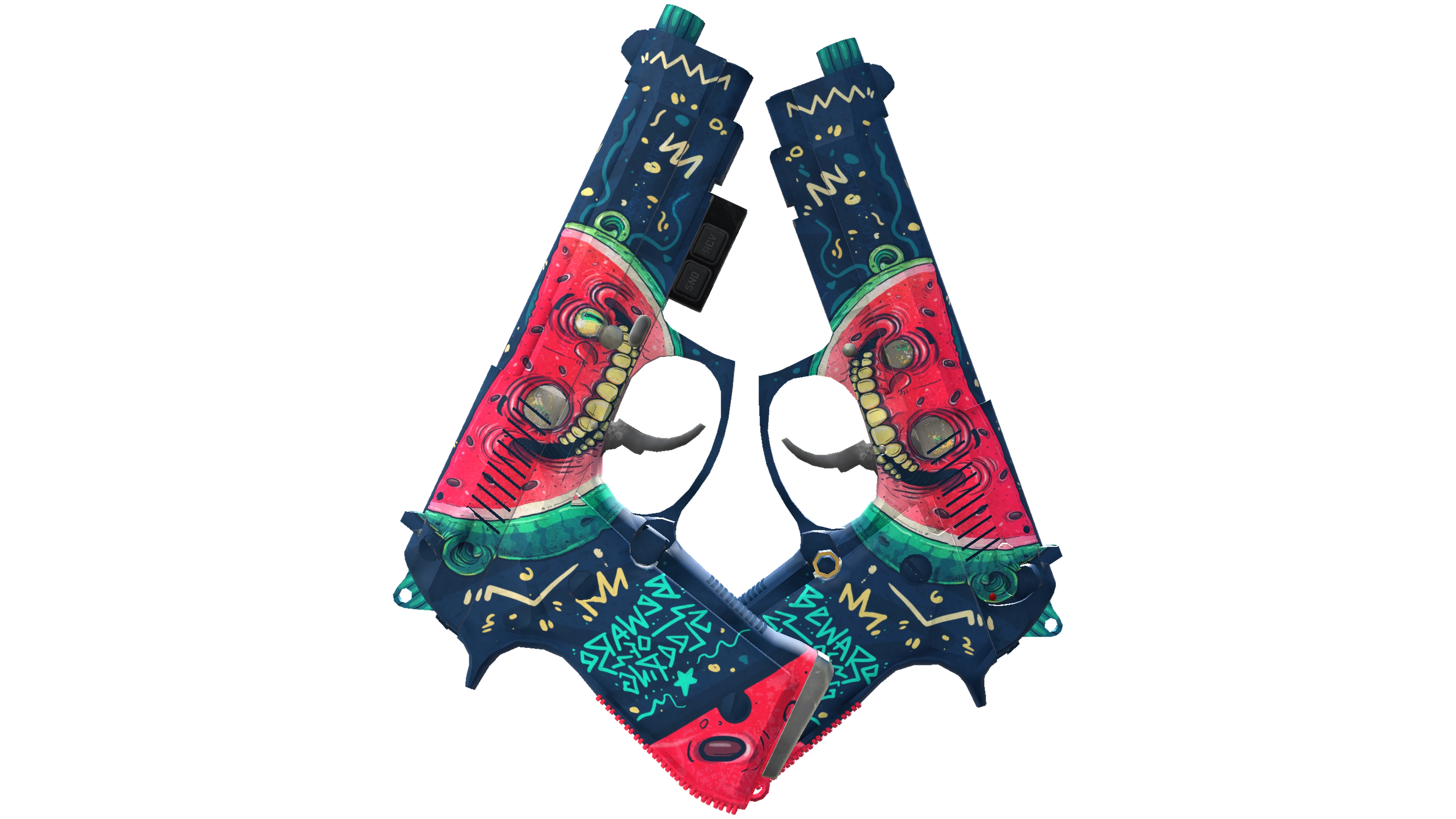StatTrak™ Dual Berettas | Melondrama (Well-Worn) thumbnail