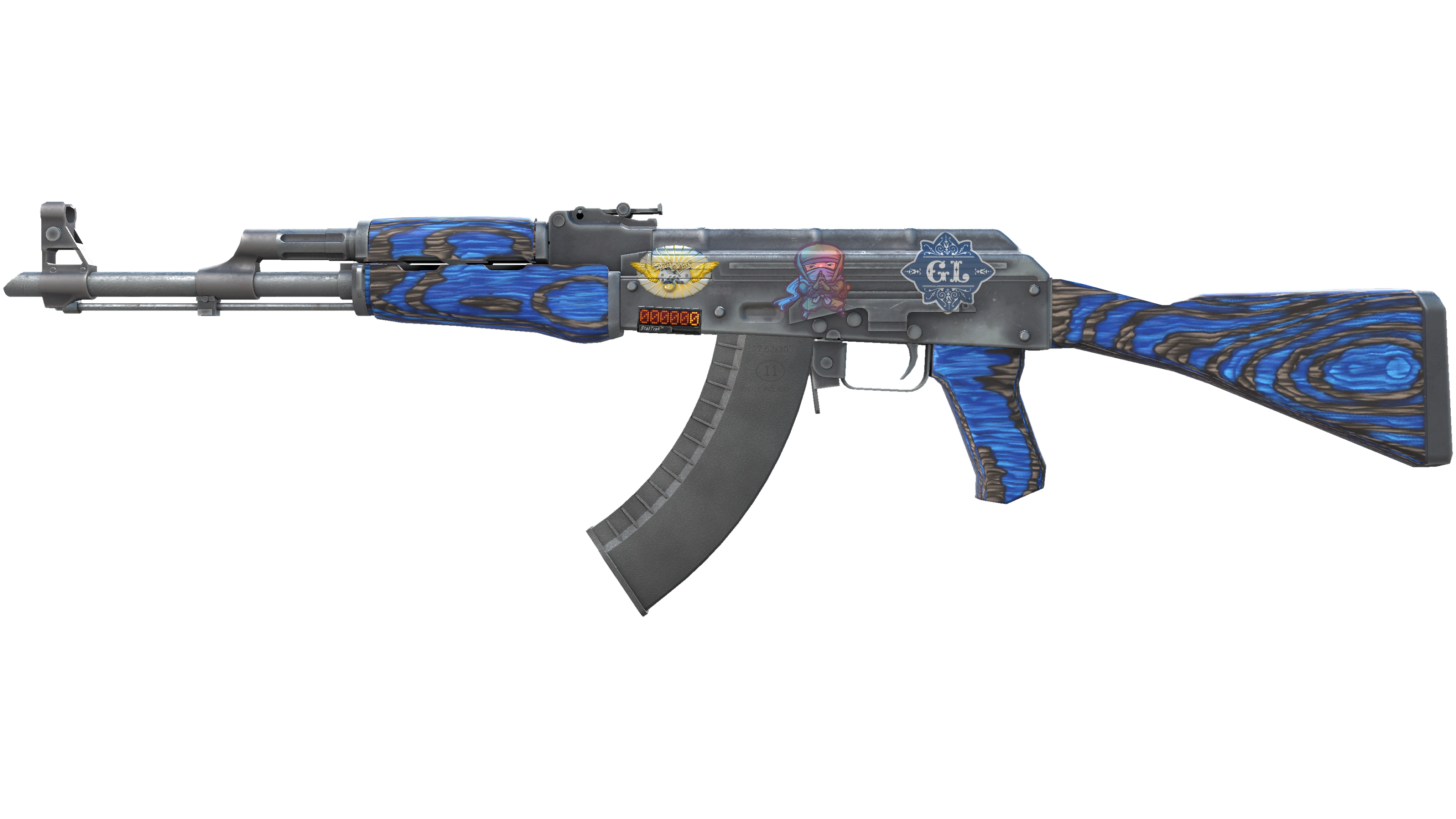 Miniatura de StatTrak™ AK-47 | Blue Laminate (Minimal Wear)