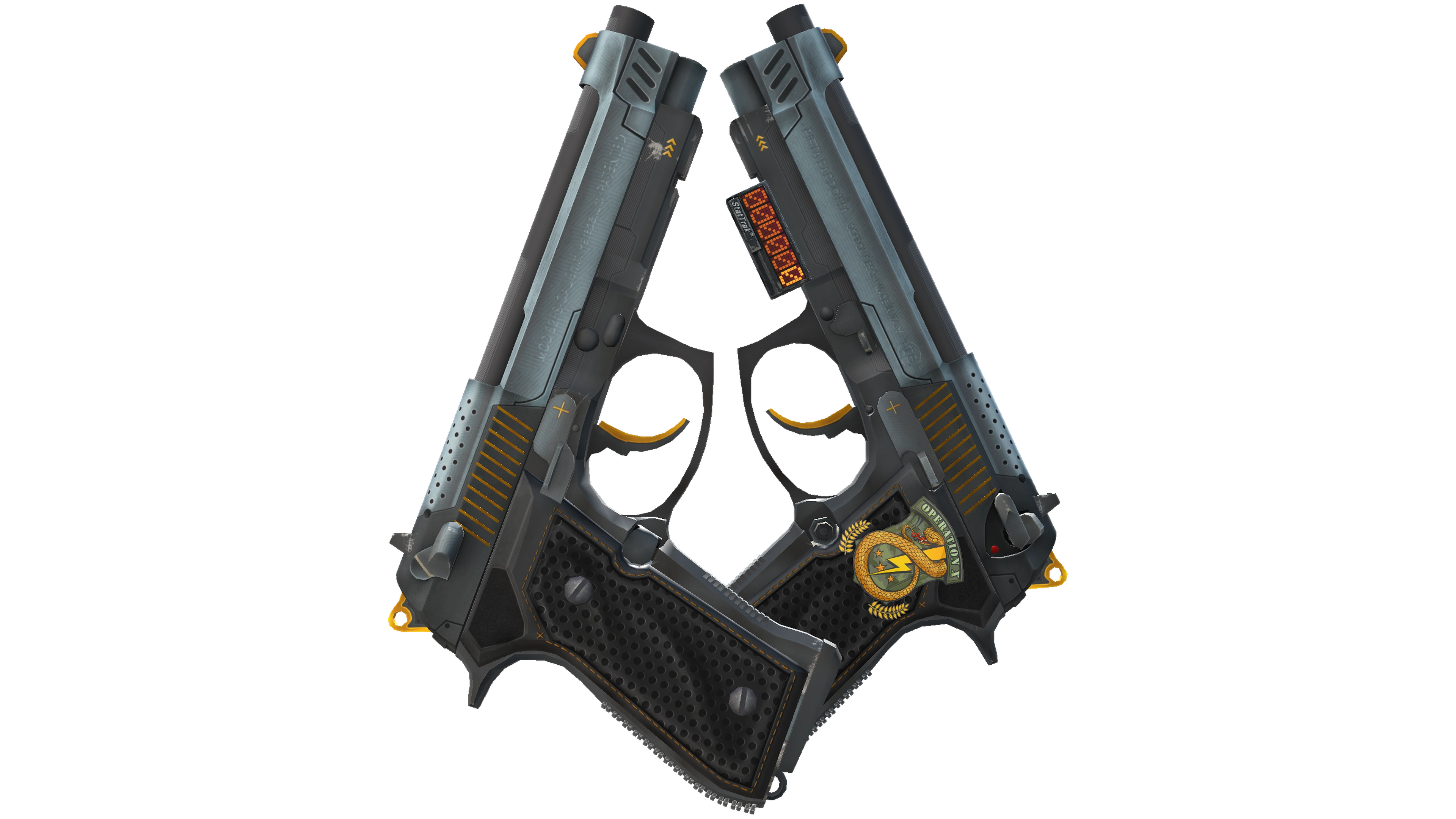 StatTrak™ Dual Berettas | Ventilators (Minimal Wear) thumbnail