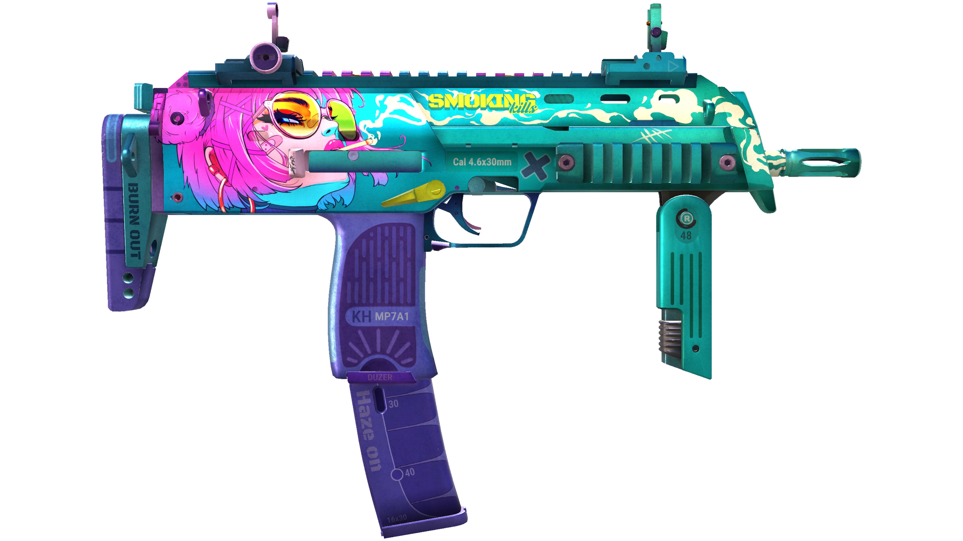 StatTrak™ MP7 | Smoking Kills (Minimal Wear) thumbnail