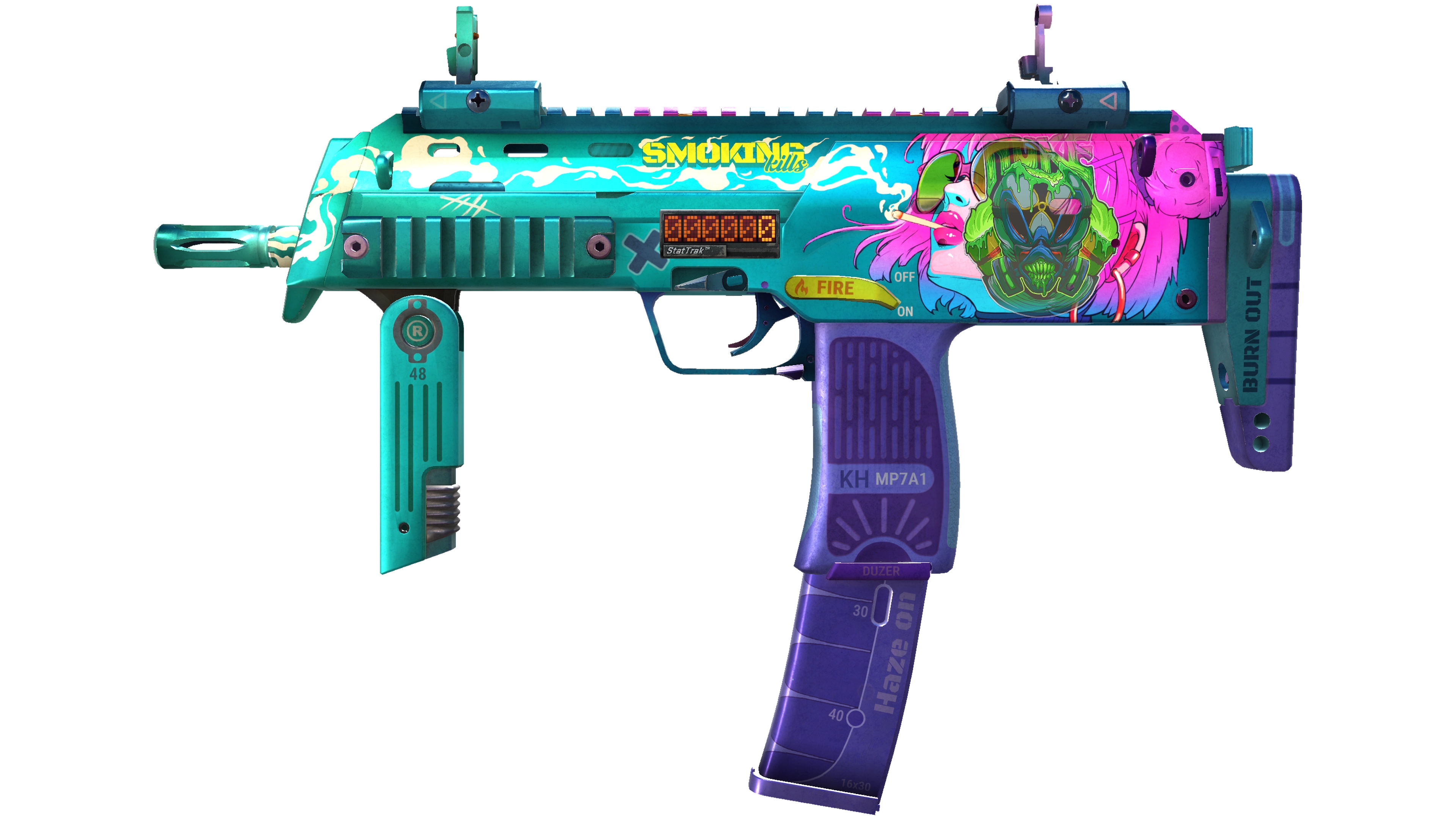 StatTrak™ MP7 | Smoking Kills (Minimal Wear)
