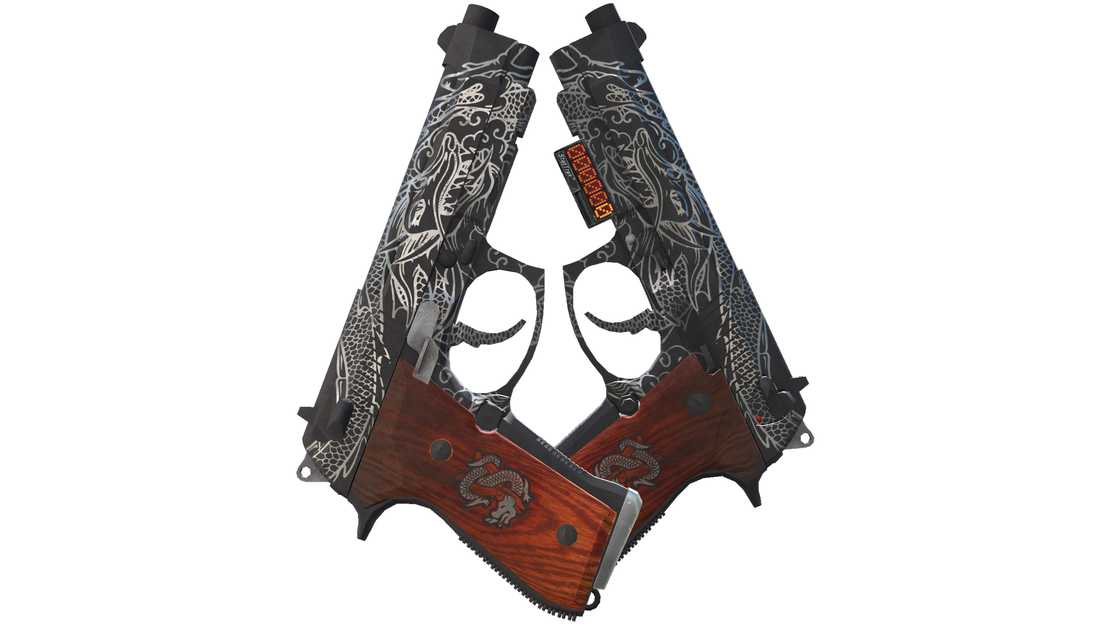 StatTrak™ Dual Berettas | Dualing Dragons (Battle-Scarred)
