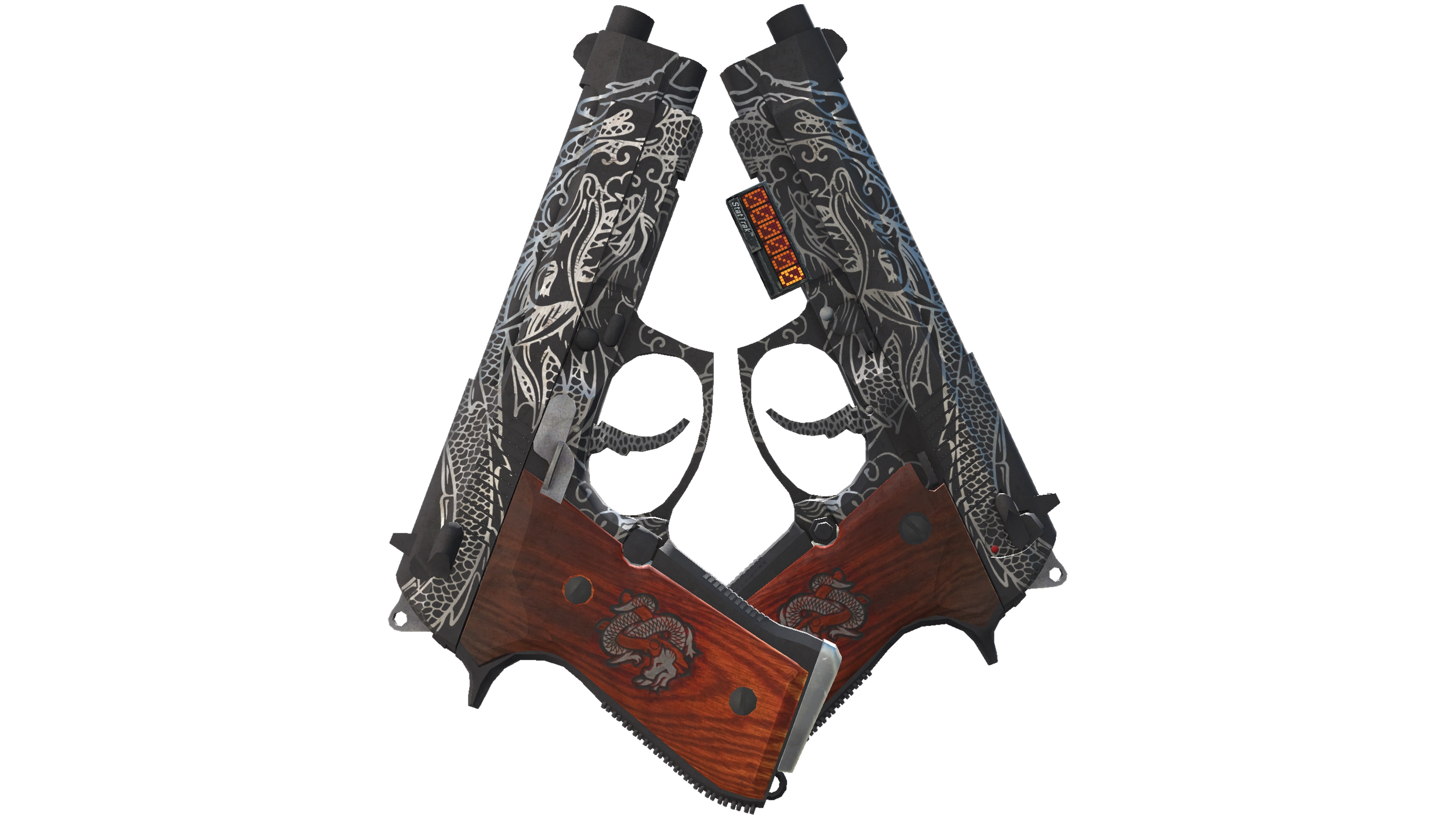 StatTrak™ Dual Berettas | Dualing Dragons (Battle-Scarred)