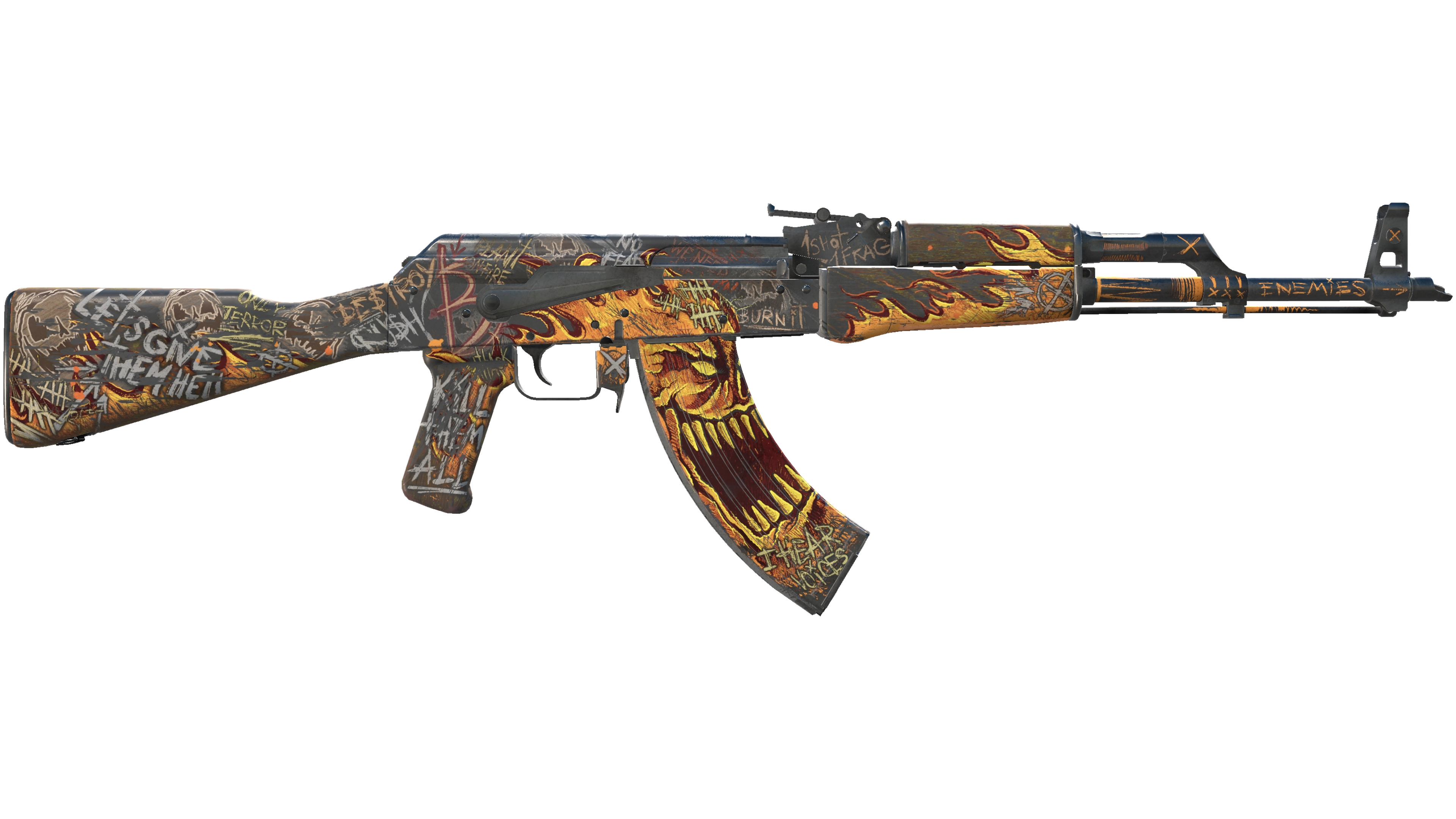 Miniatura de StatTrak™ AK-47 | Searing Rage (Well-Worn)