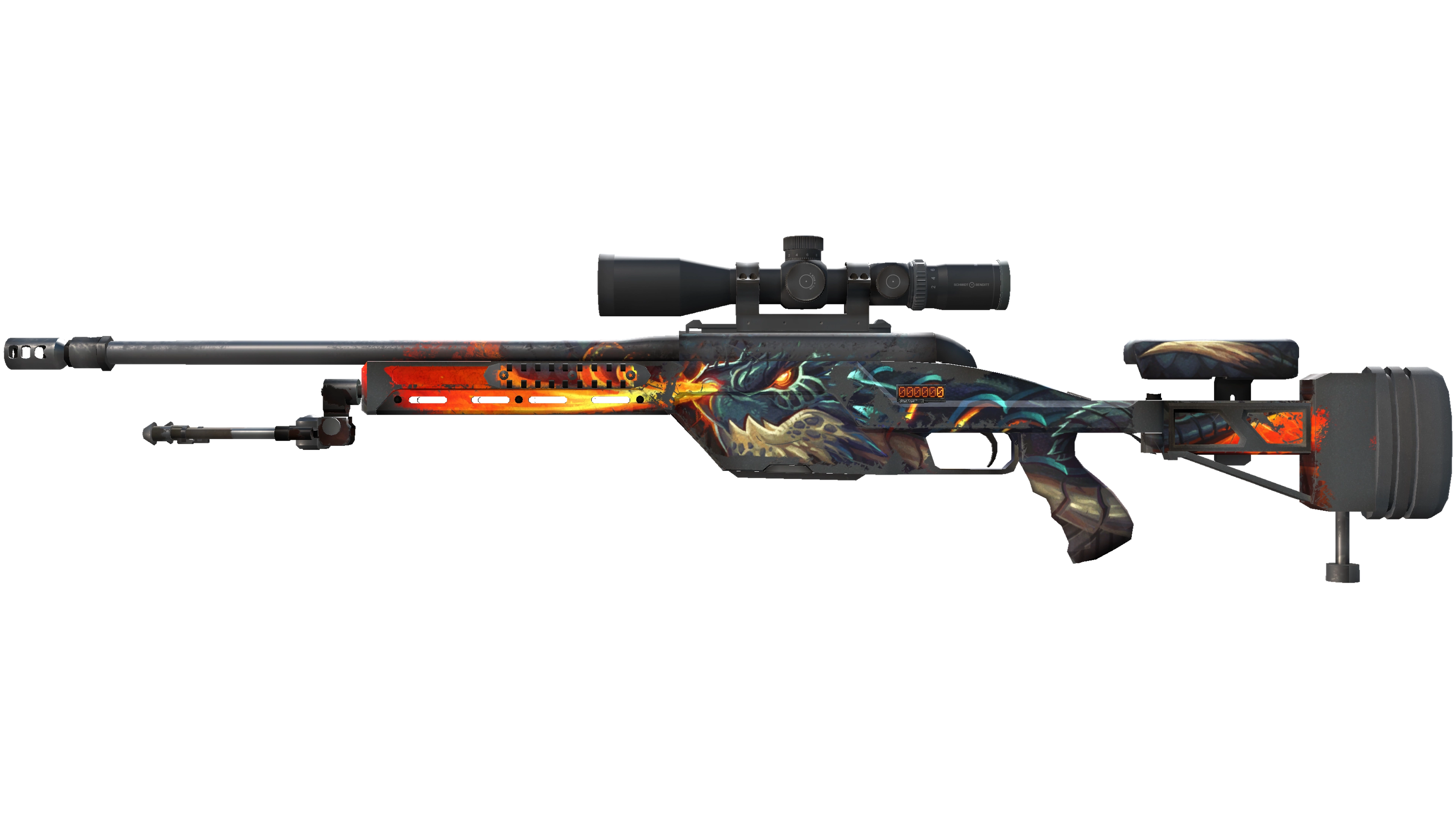 StatTrak™ SSG 08 | Dragonfire (Battle-Scarred)