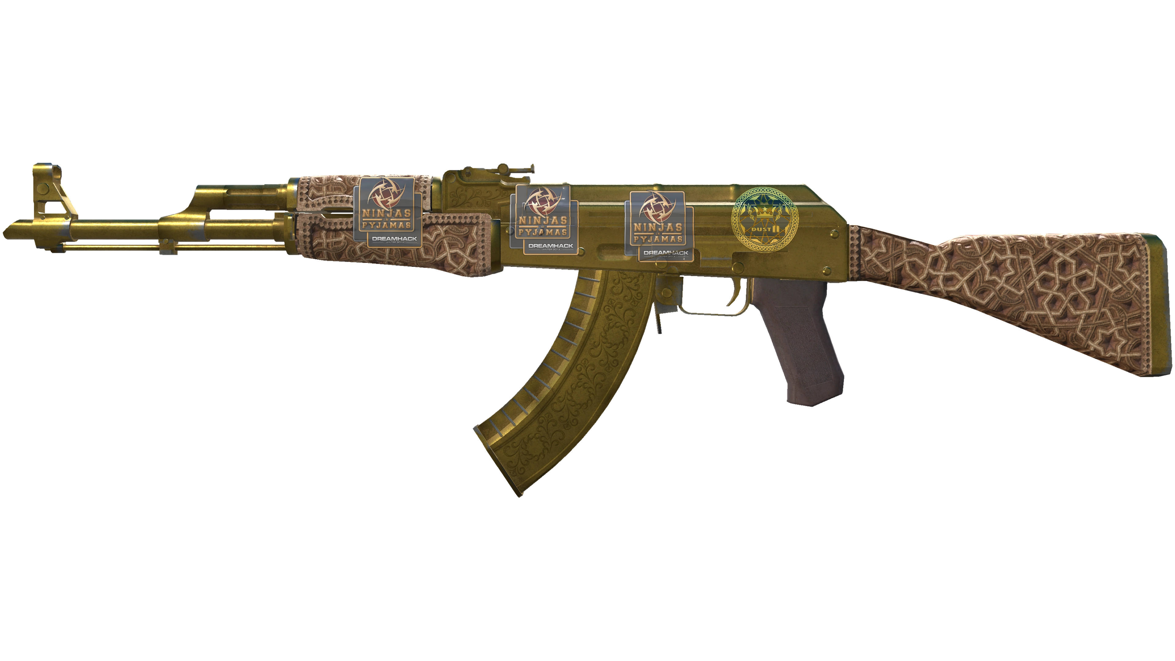Souvenir AK-47 | Gold Arabesque (Battle-Scarred)