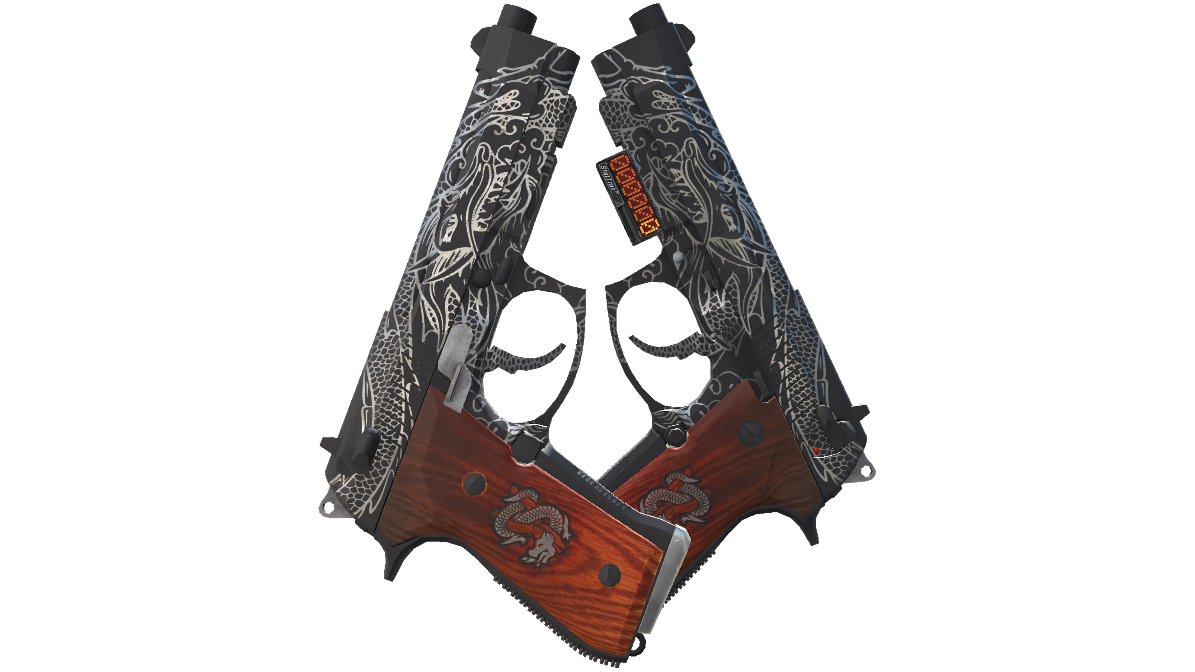 Miniatura de StatTrak™ Dual Berettas | Dualing Dragons (Battle-Scarred)