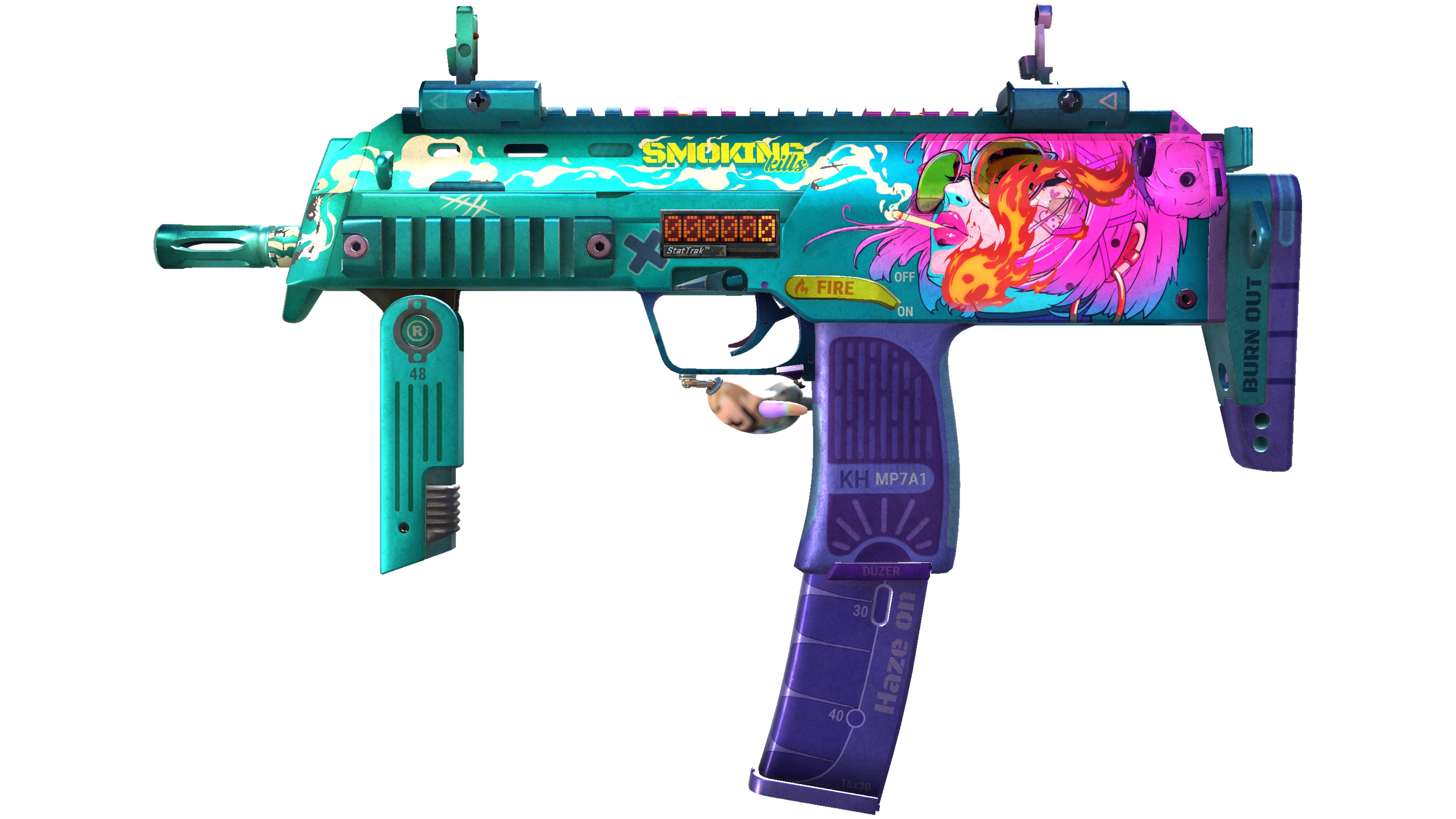 StatTrak™ MP7 | Smoking Kills (Field-Tested) thumbnail