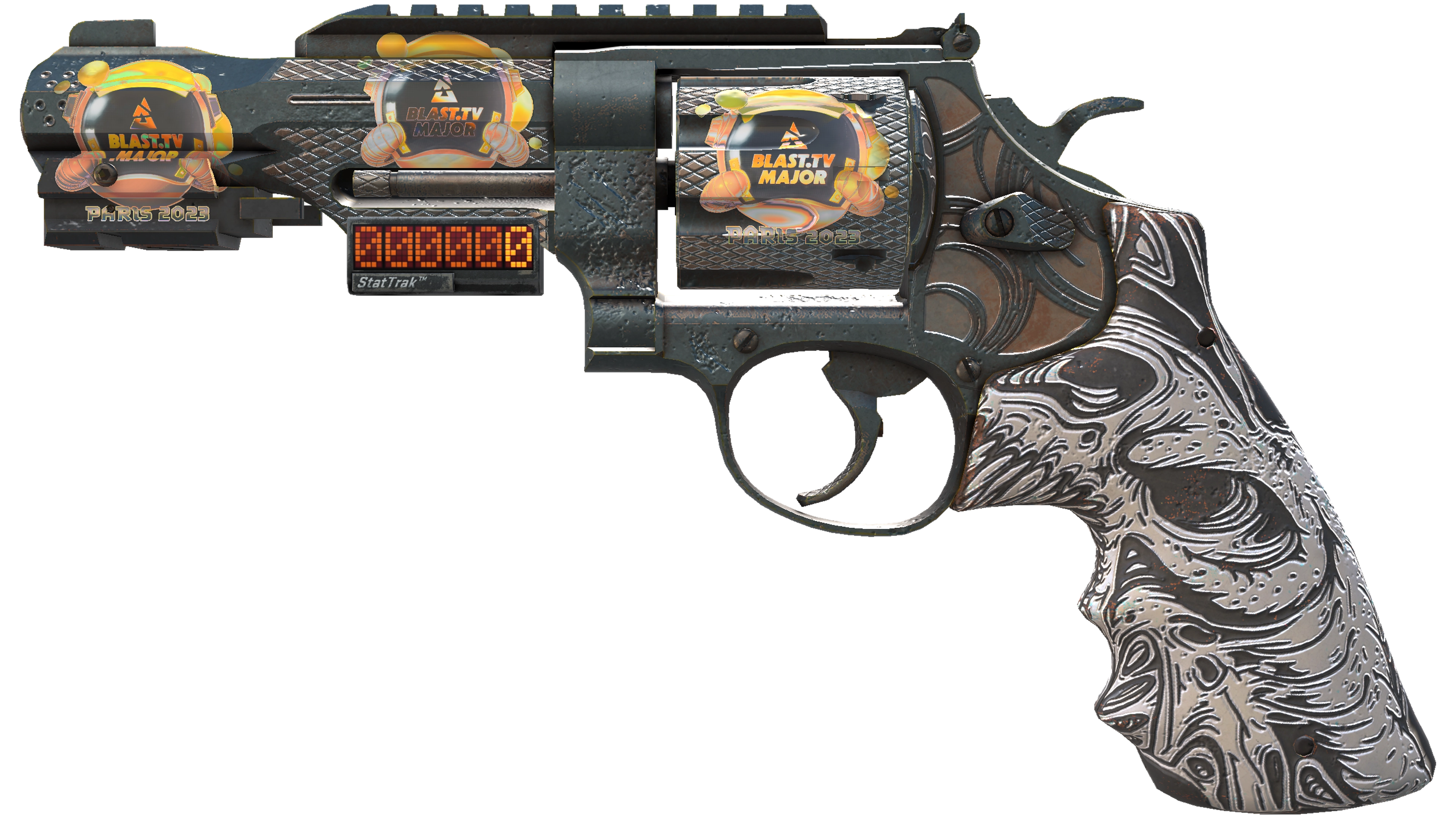 StatTrak™ R8 Revolver | Bone Forged (Minimal Wear)