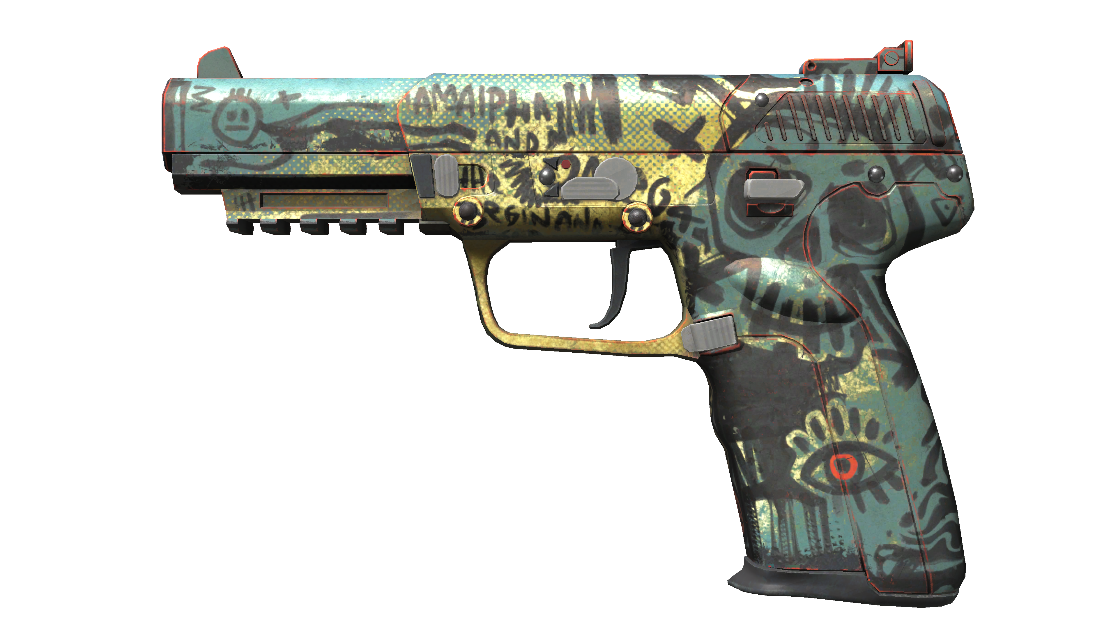 StatTrak™ Five-SeveN | Scrawl (Well-Worn) thumbnail
