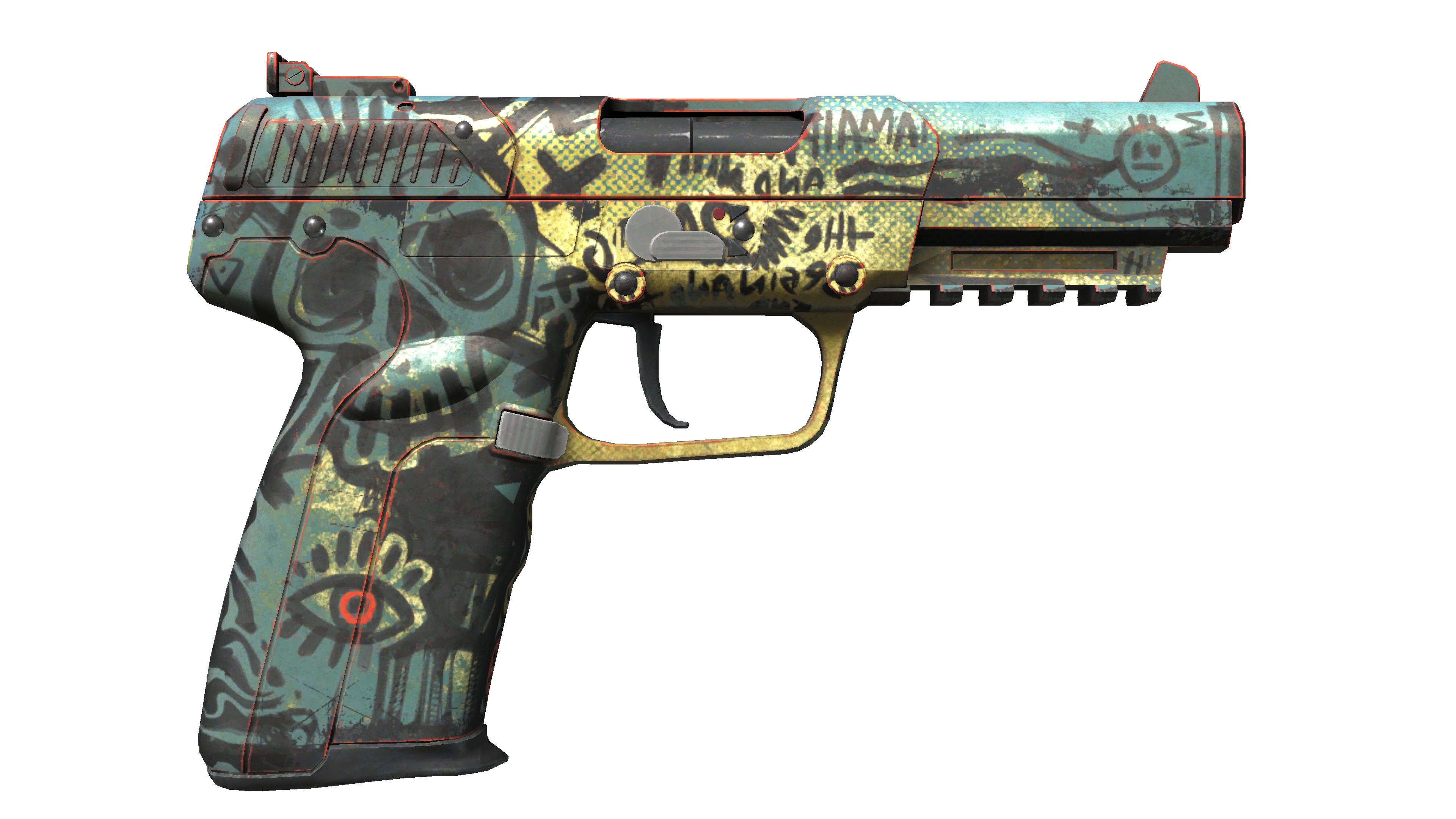 StatTrak™ Five-SeveN | Scrawl (Well-Worn) thumbnail