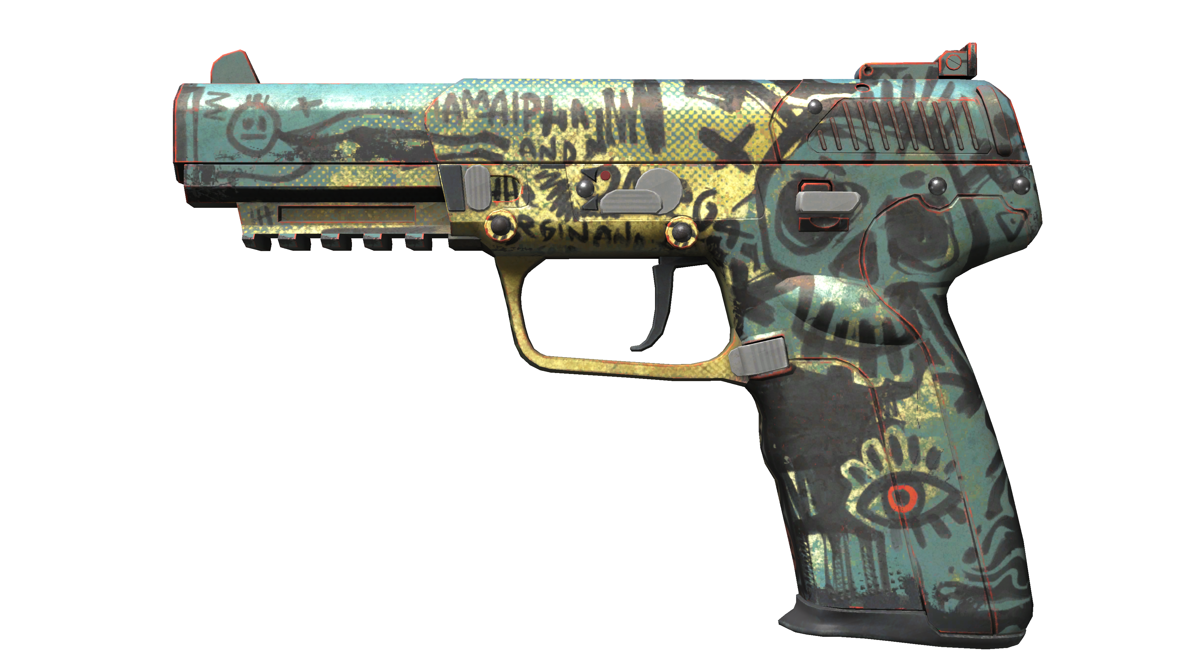 StatTrak™ Five-SeveN | Scrawl (Well-Worn) thumbnail