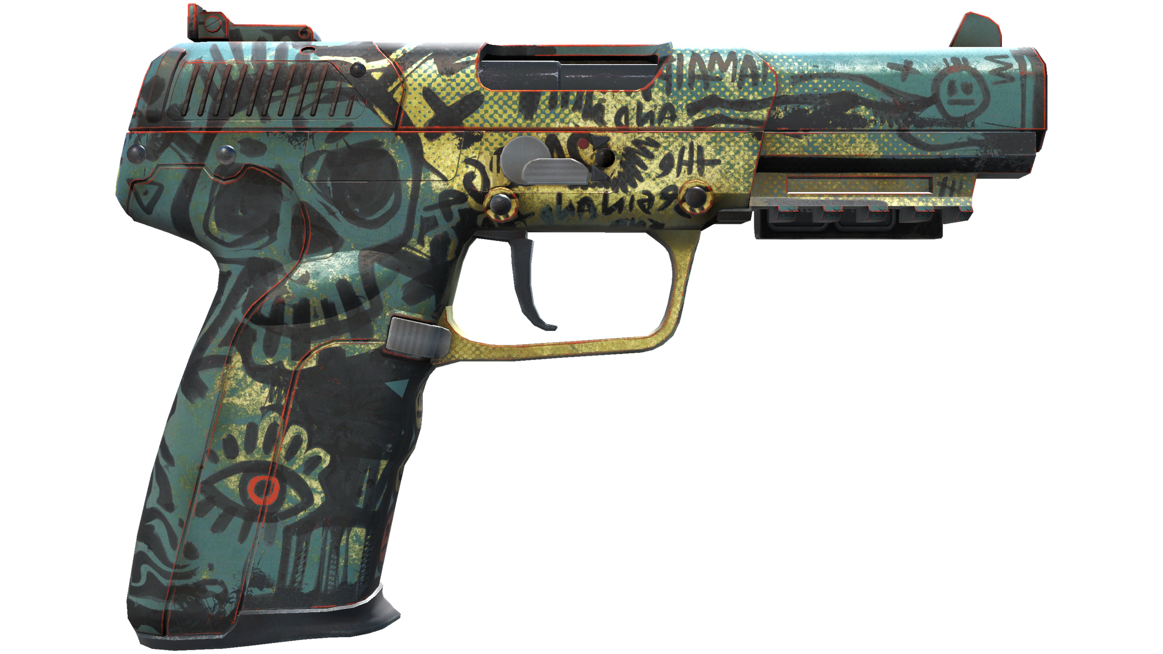 StatTrak™ Five-SeveN | Scrawl (Well-Worn) thumbnail
