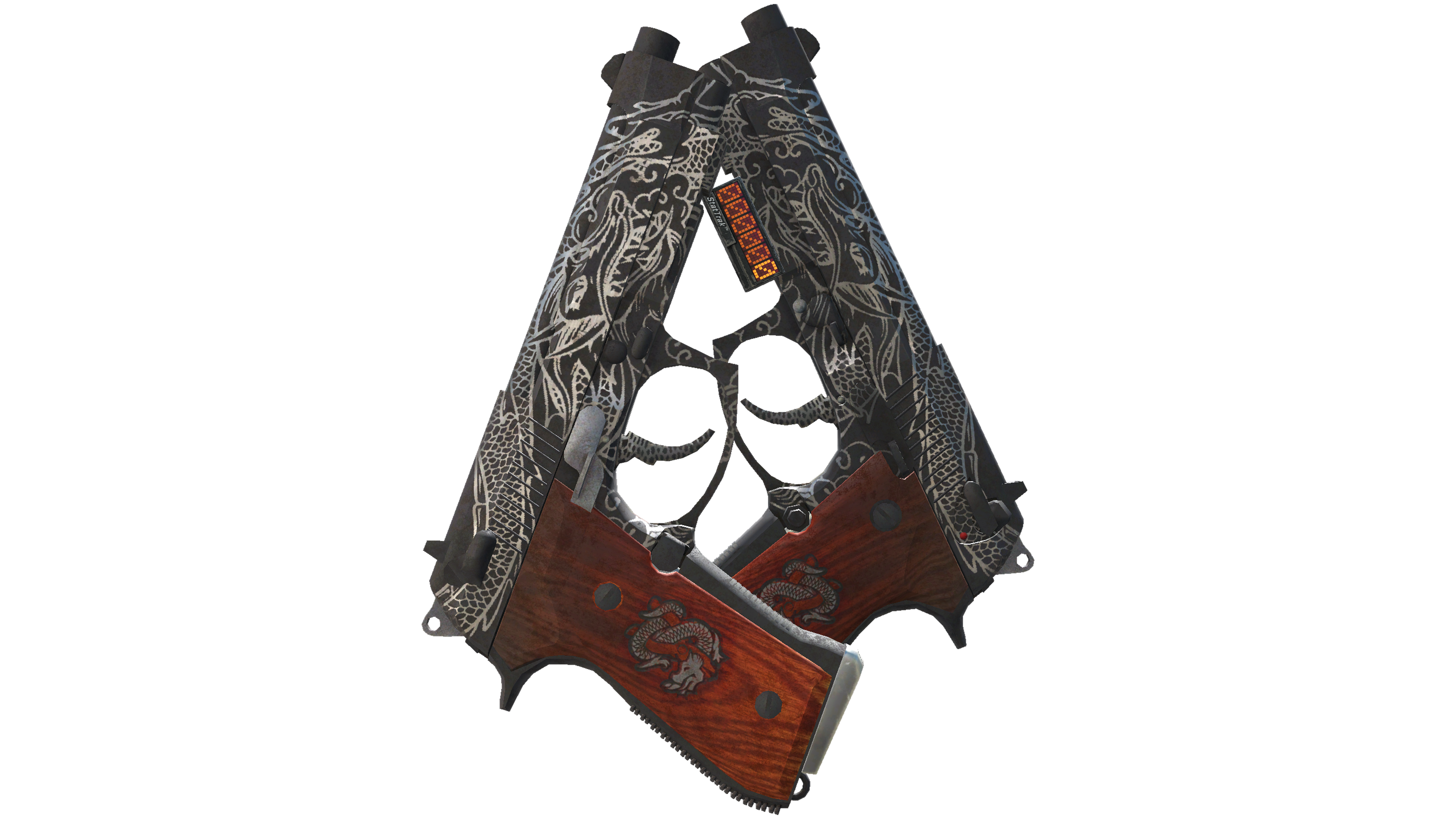 StatTrak™ Dual Berettas | Dualing Dragons (Battle-Scarred)