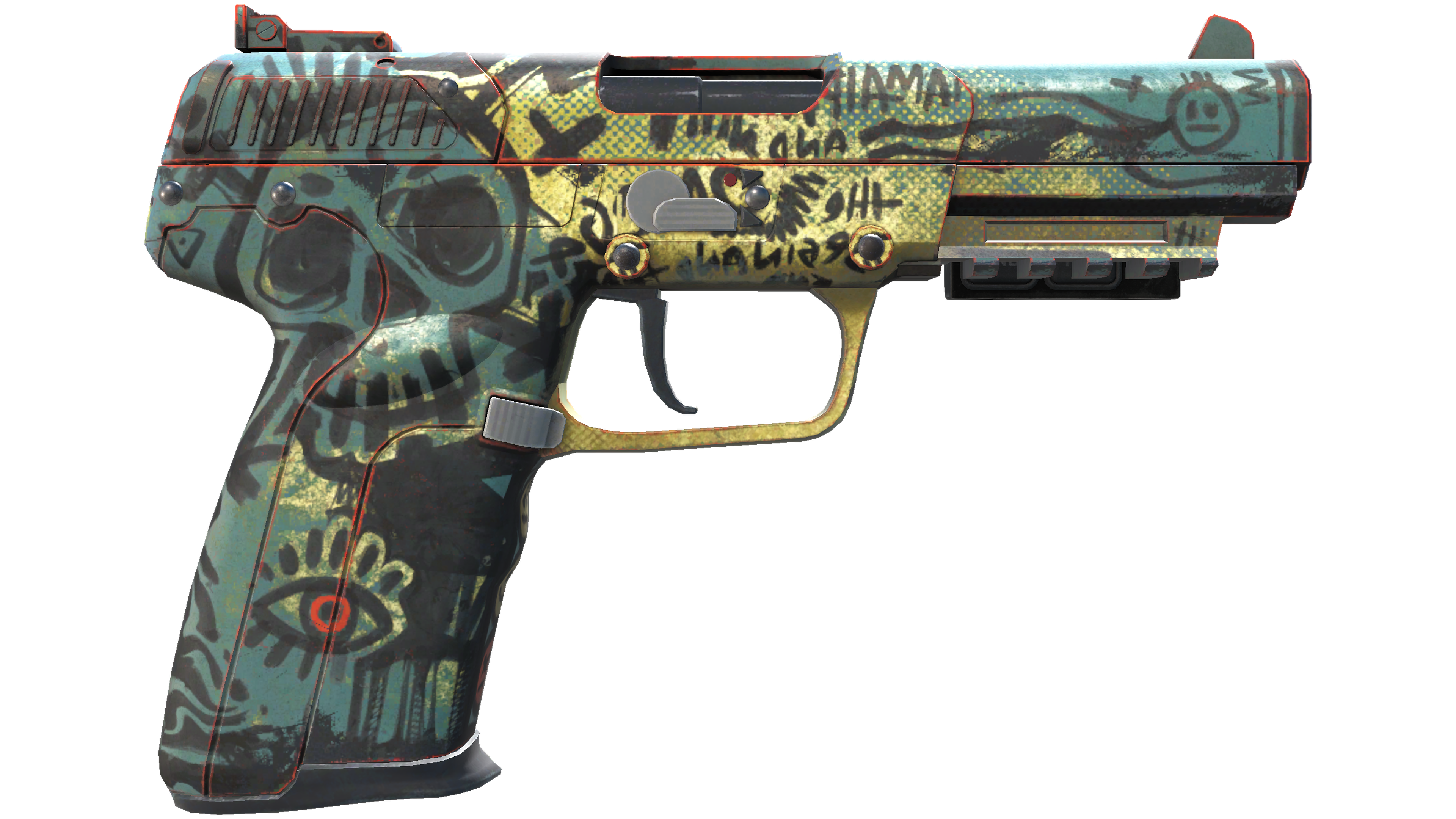 StatTrak™ Five-SeveN | Scrawl (Well-Worn) thumbnail