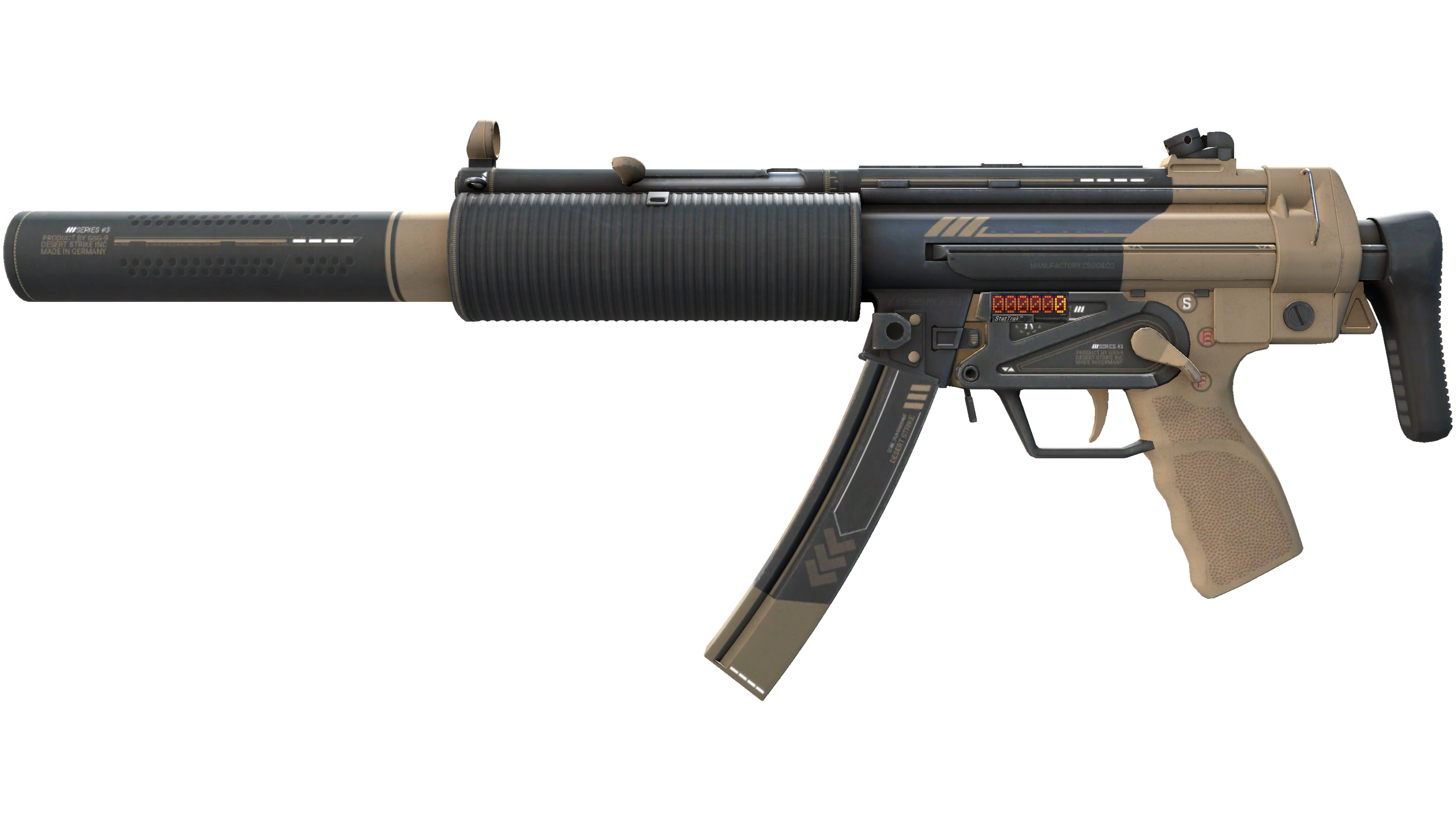 StatTrak™ MP5-SD | Desert Strike (Minimal Wear)