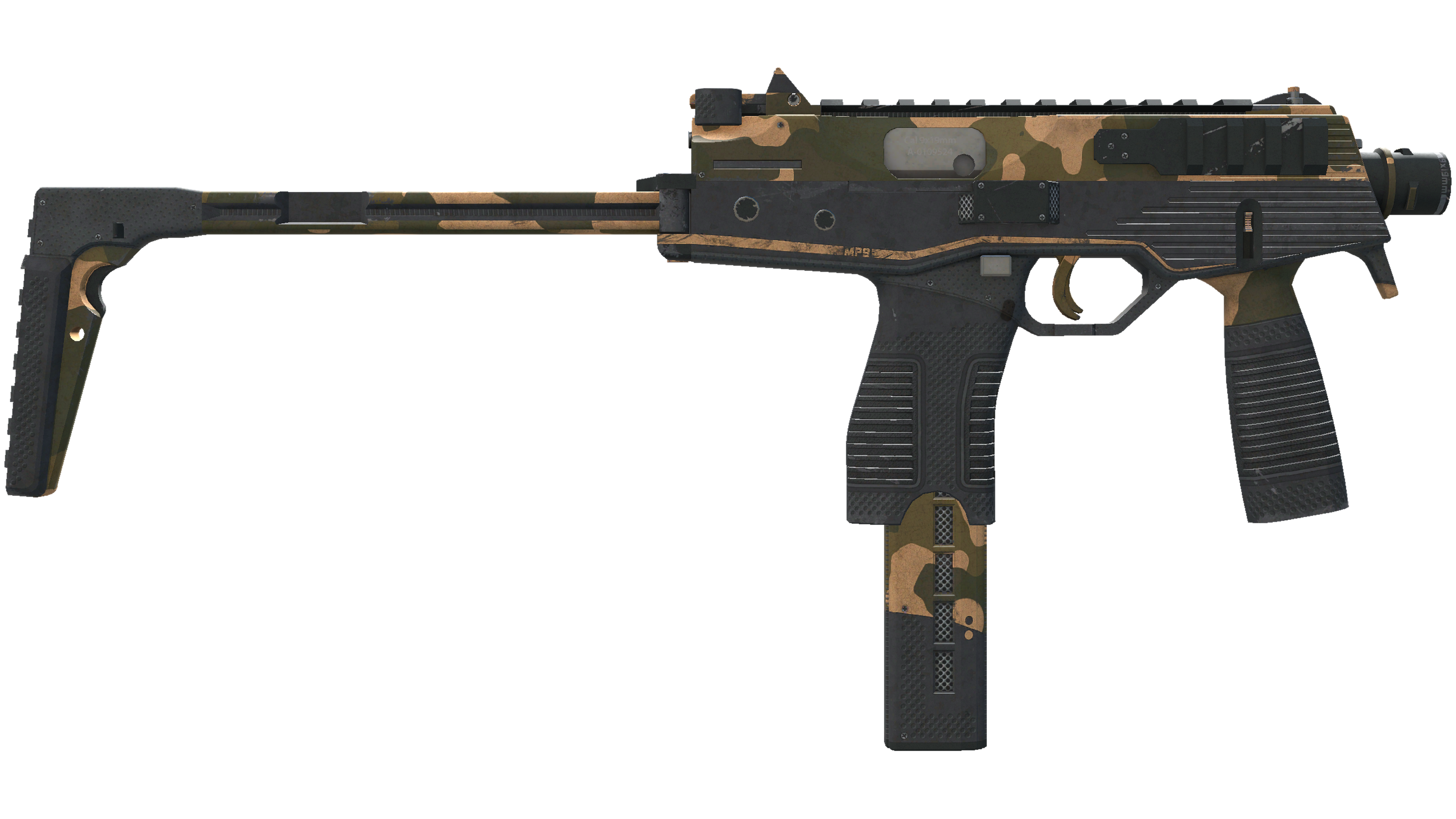Vorschau von StatTrak™ MP9 | Black Sand (Battle-Scarred)