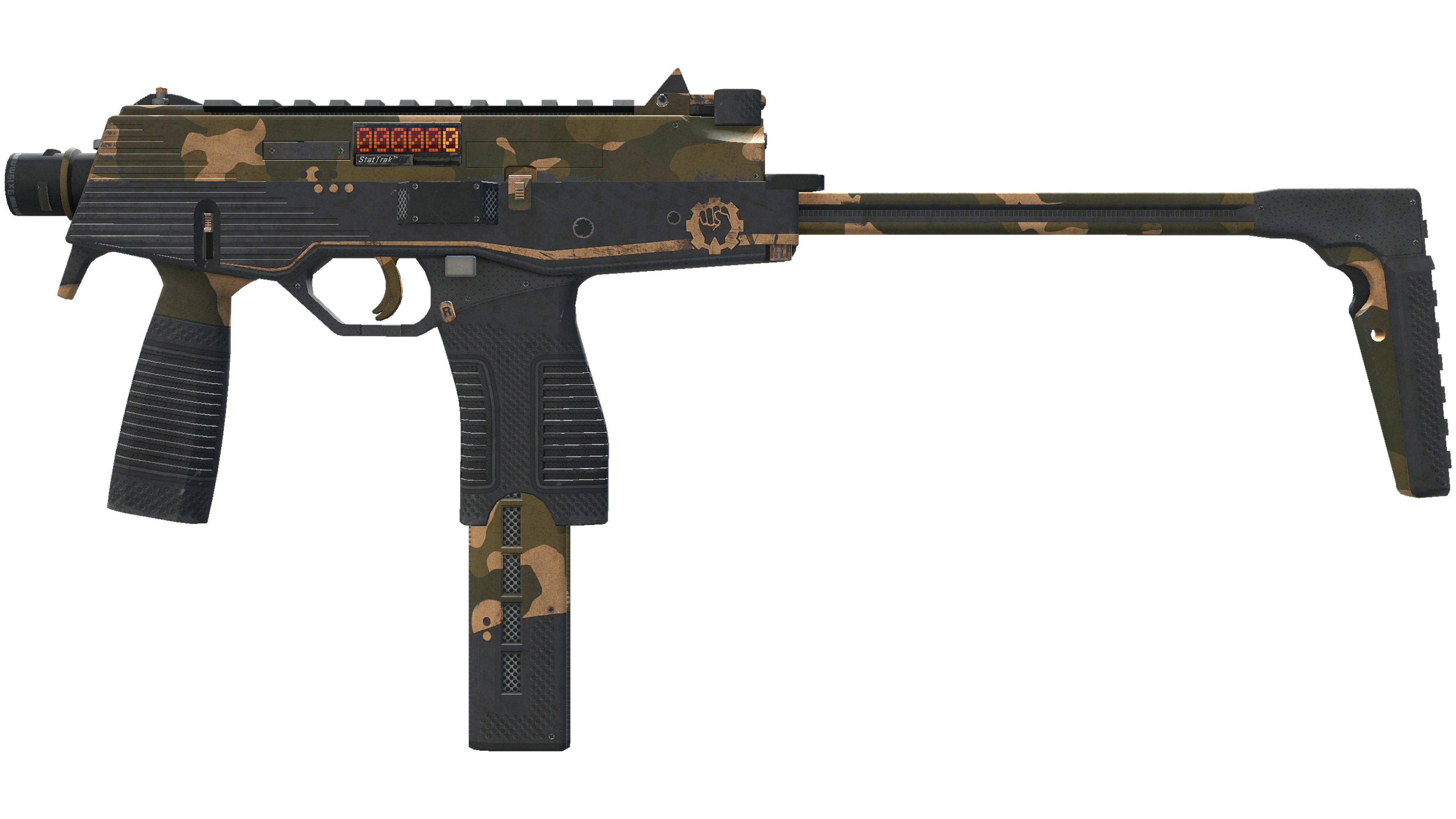 StatTrak™ MP9 | Black Sand (Battle-Scarred)