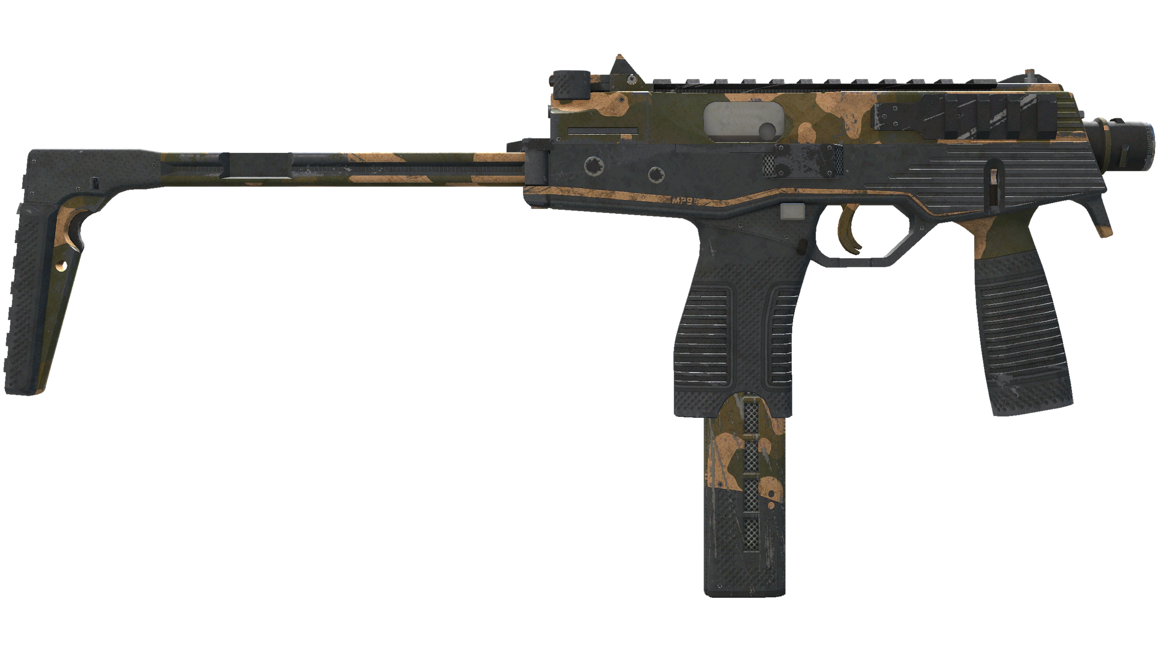 Vorschau von StatTrak™ MP9 | Black Sand (Battle-Scarred)