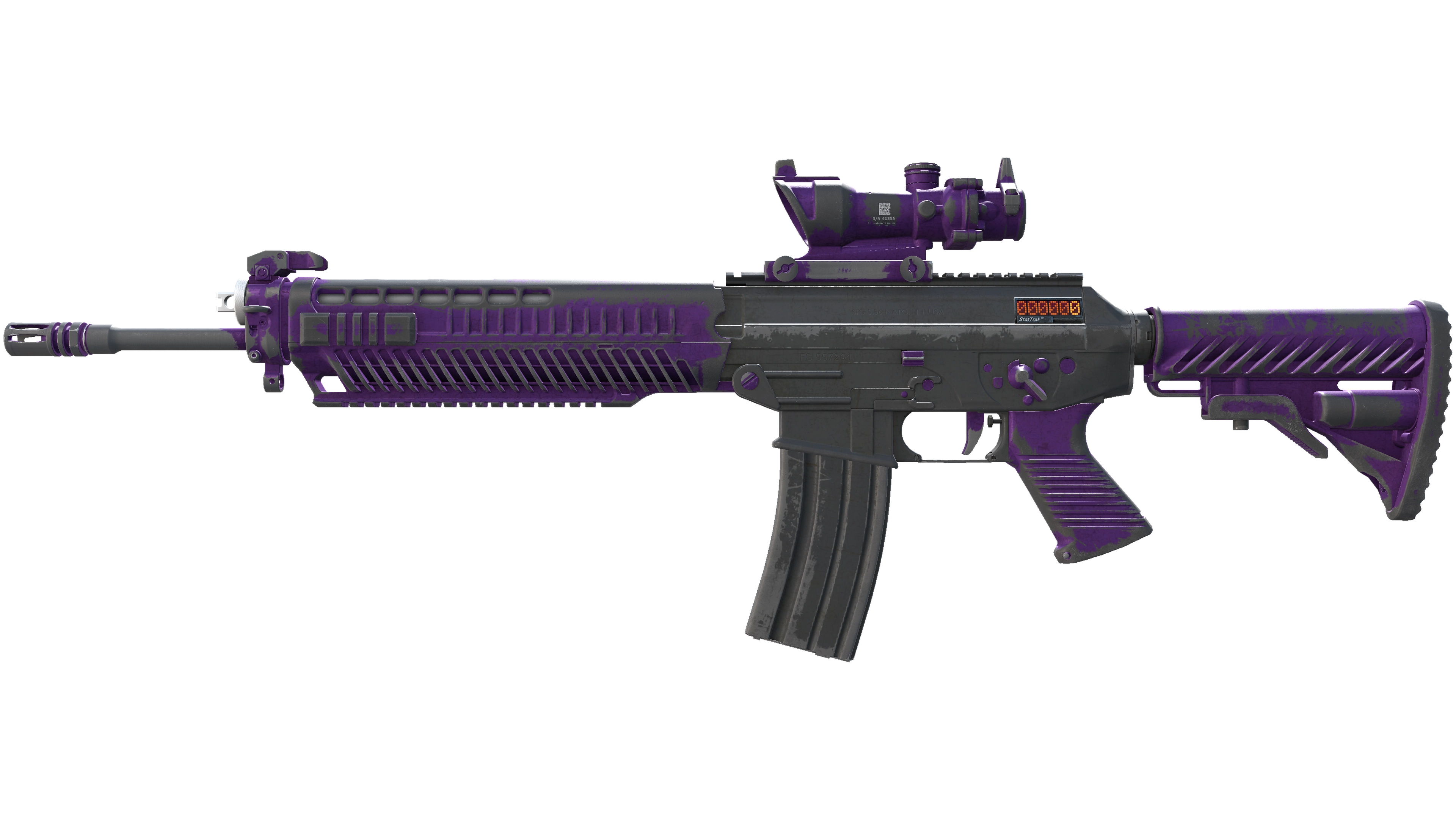 StatTrak™ SG 553 | Ultraviolet (Battle-Scarred)
