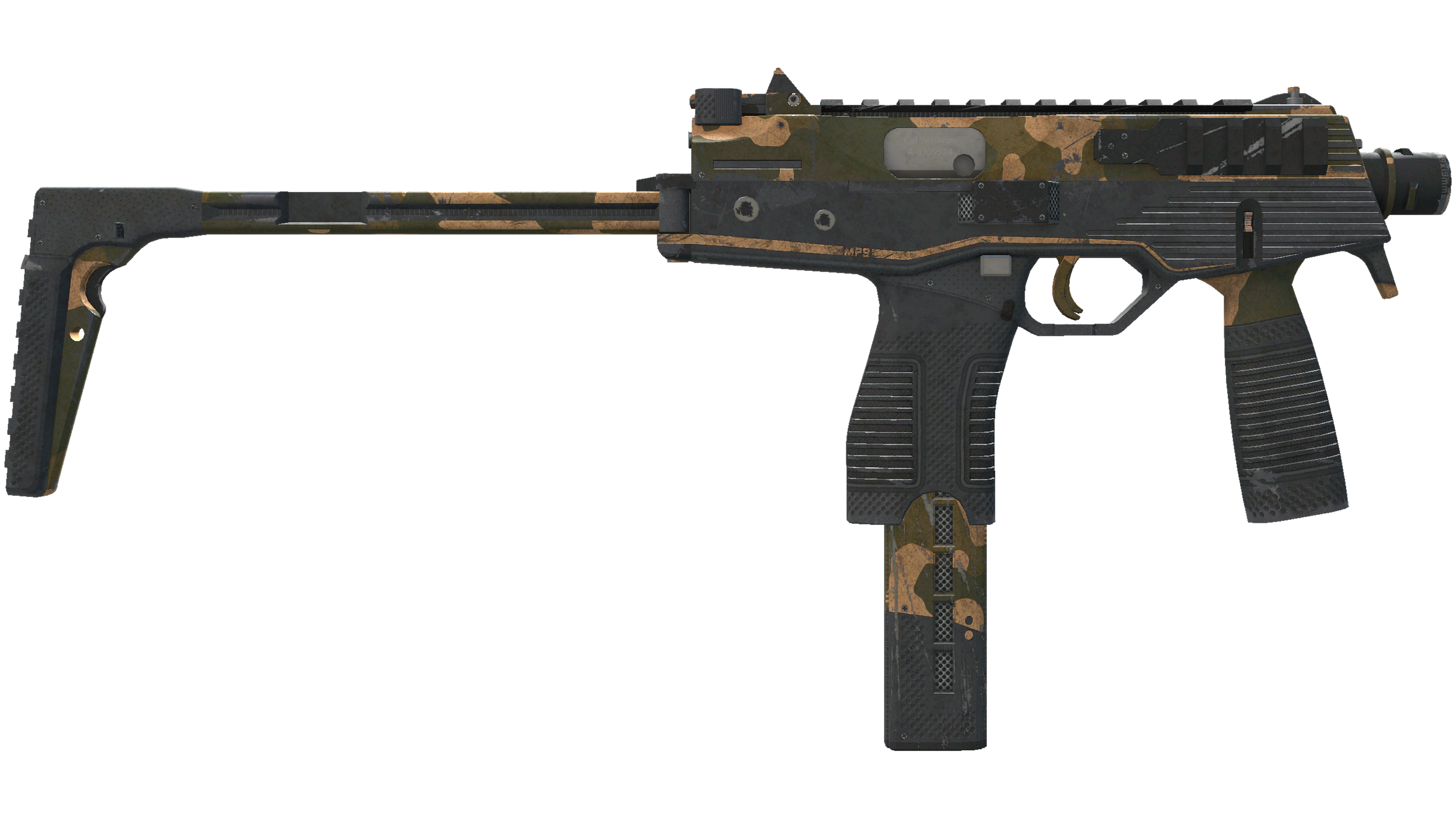 Miniatura de StatTrak™ MP9 | Black Sand (Battle-Scarred)