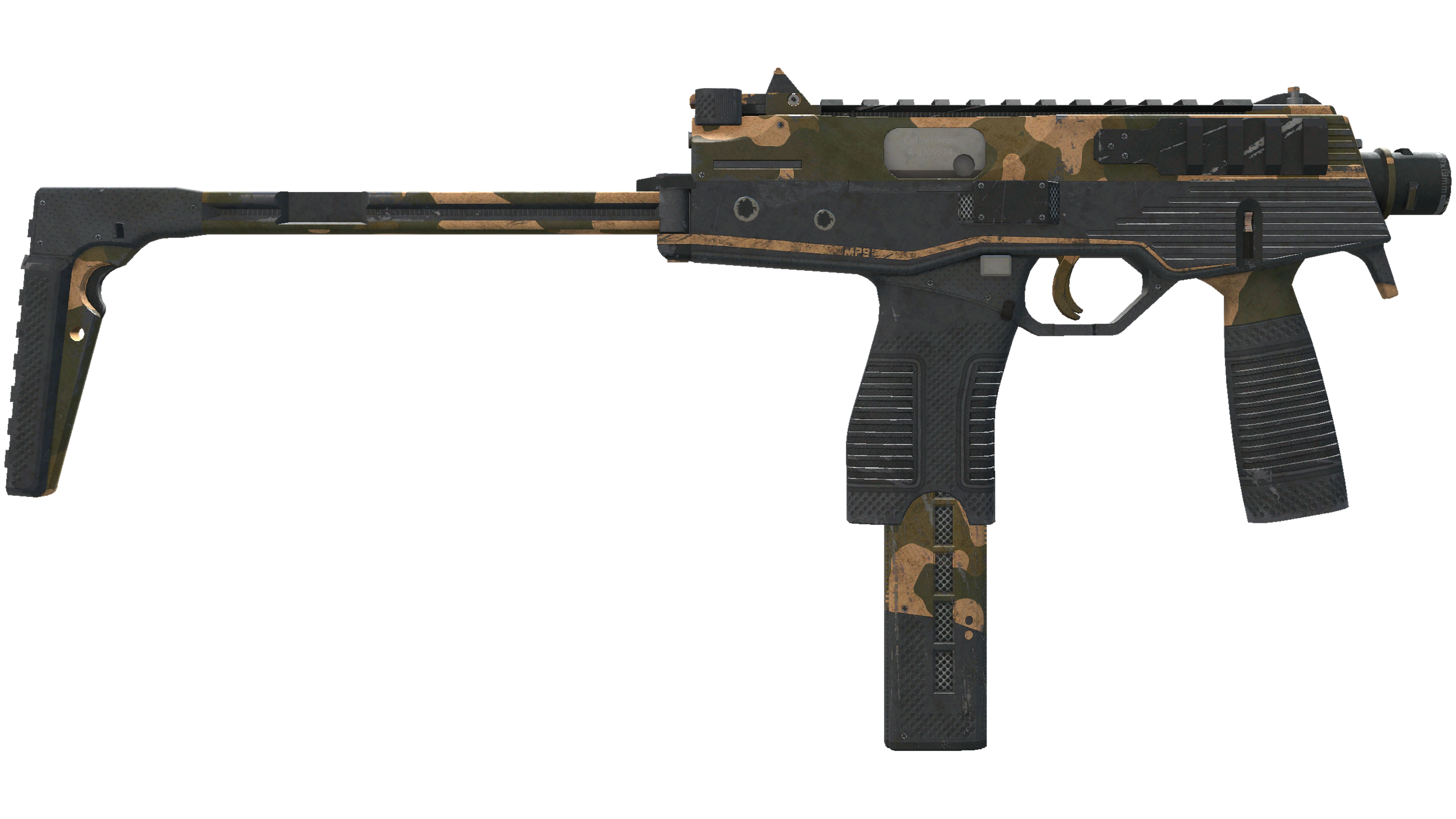 Miniatura de StatTrak™ MP9 | Black Sand (Battle-Scarred)