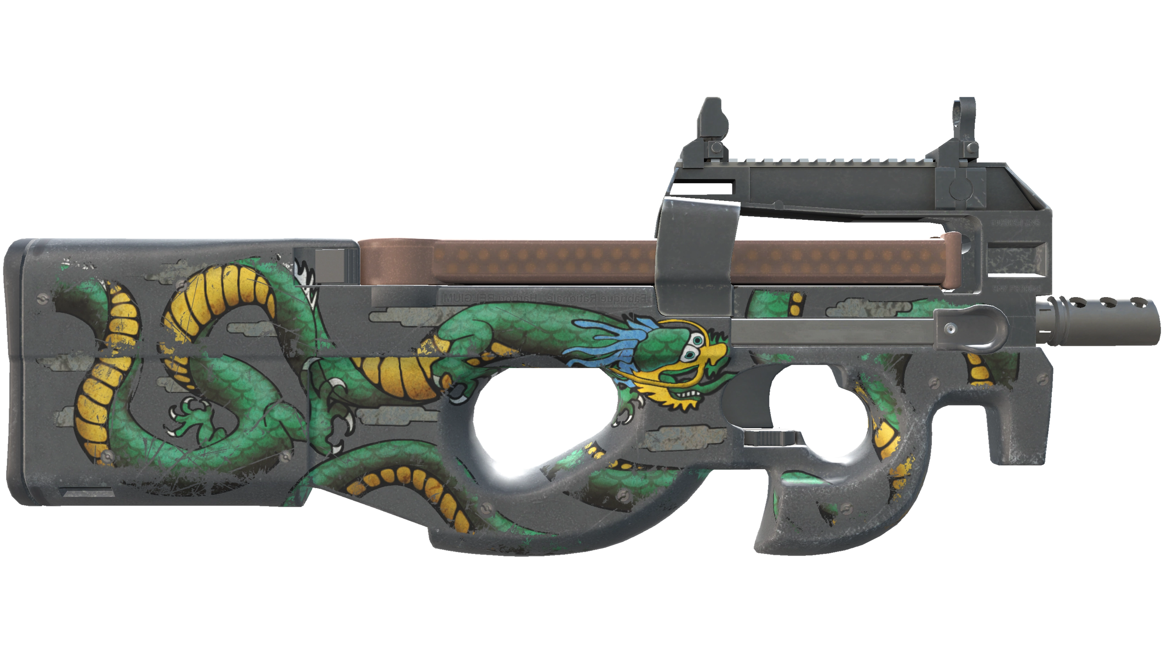 StatTrak™ P90 | Emerald Dragon (Battle-Scarred) thumbnail