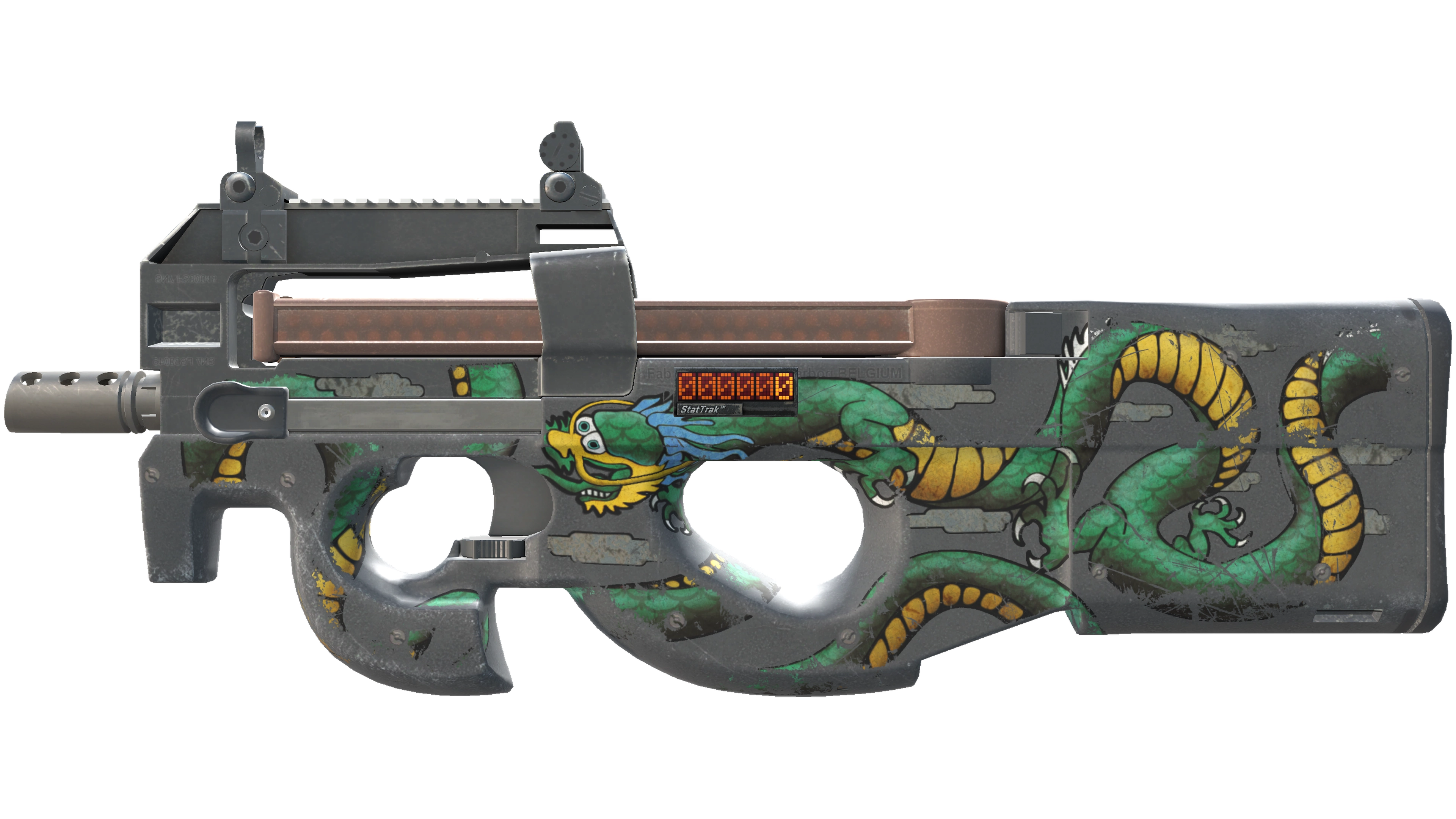 StatTrak™ P90 | Emerald Dragon (Battle-Scarred) thumbnail