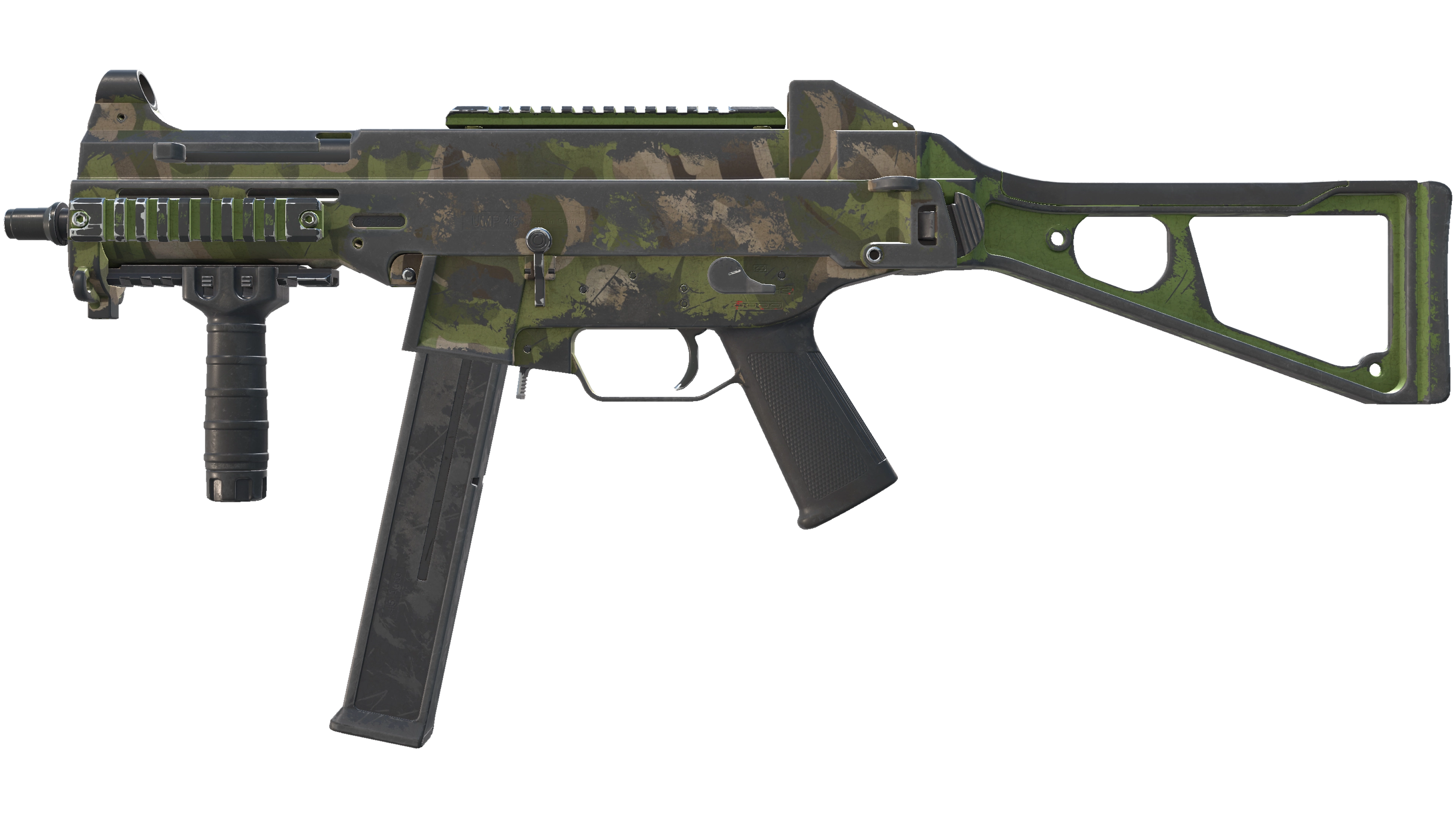UMP-45 | Green Swirl (Battle-Scarred)