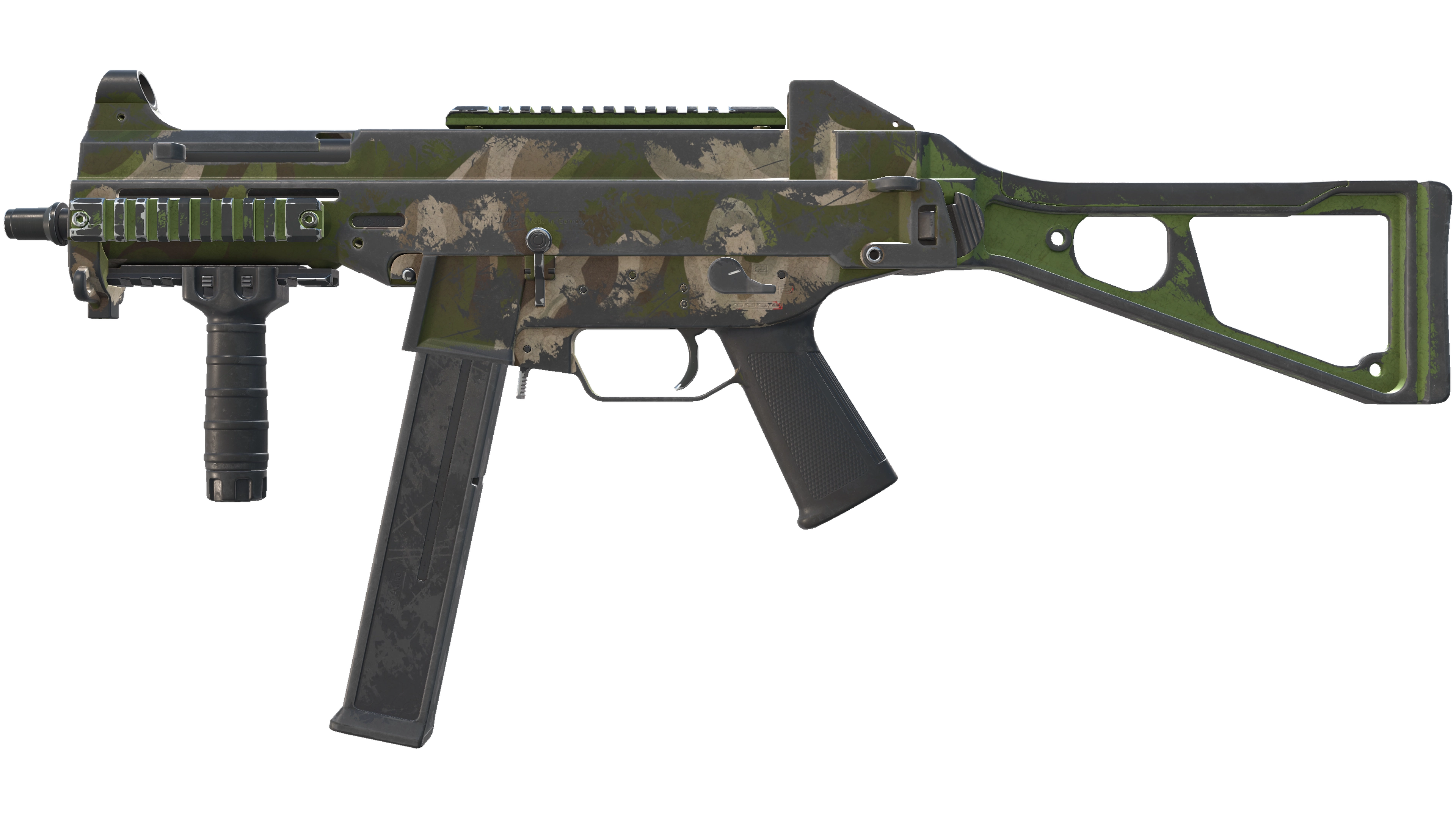 UMP-45 | Green Swirl (Battle-Scarred)