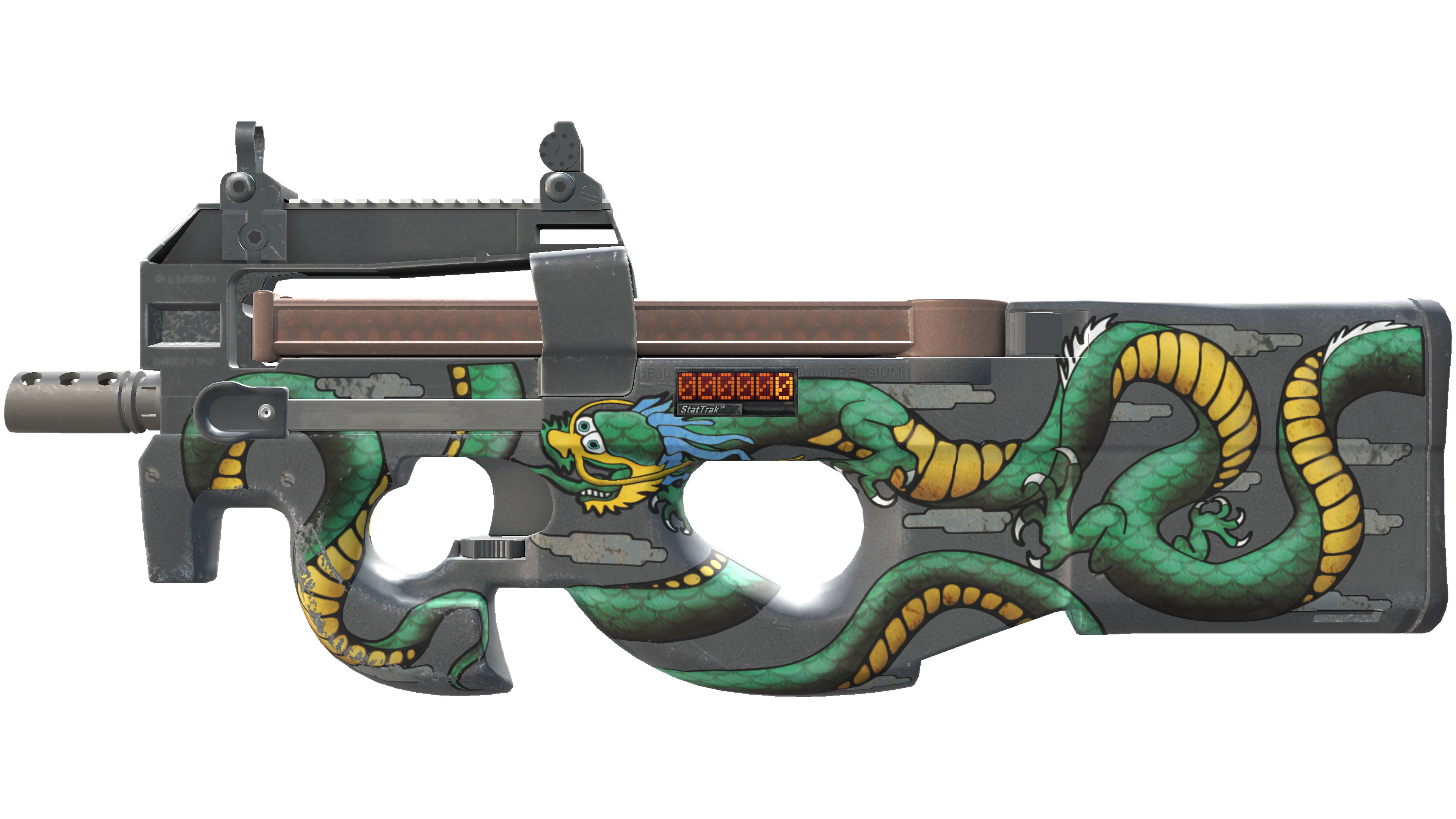 StatTrak™ P90 | Emerald Dragon (Minimal Wear)