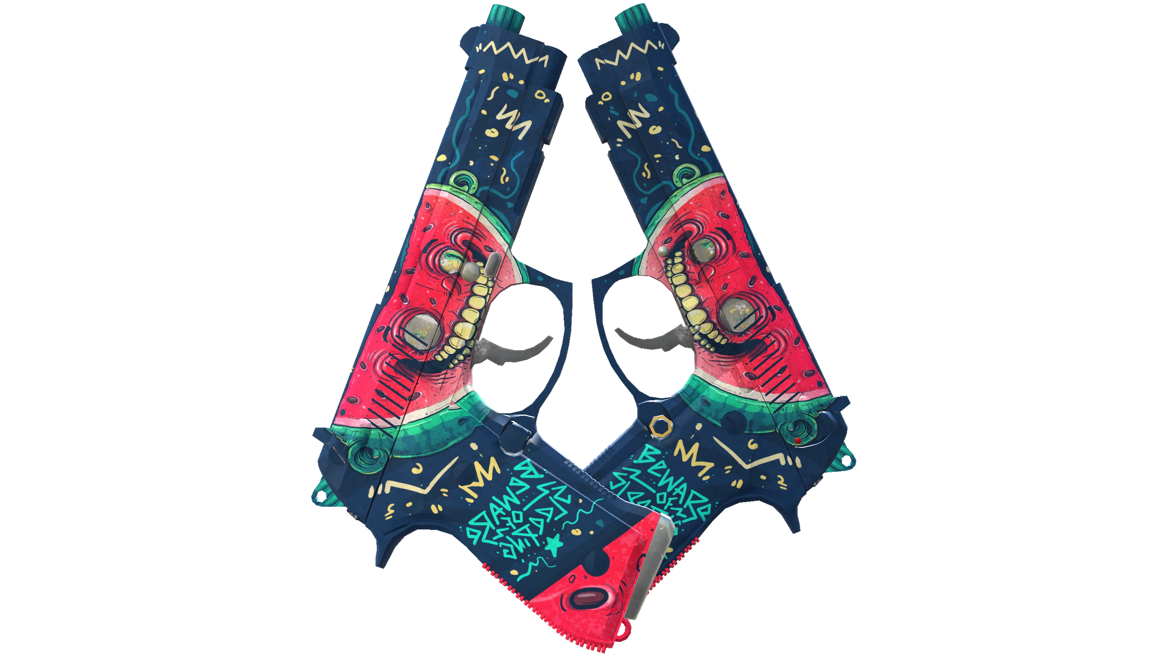 StatTrak™ Dual Berettas | Melondrama (Well-Worn) thumbnail