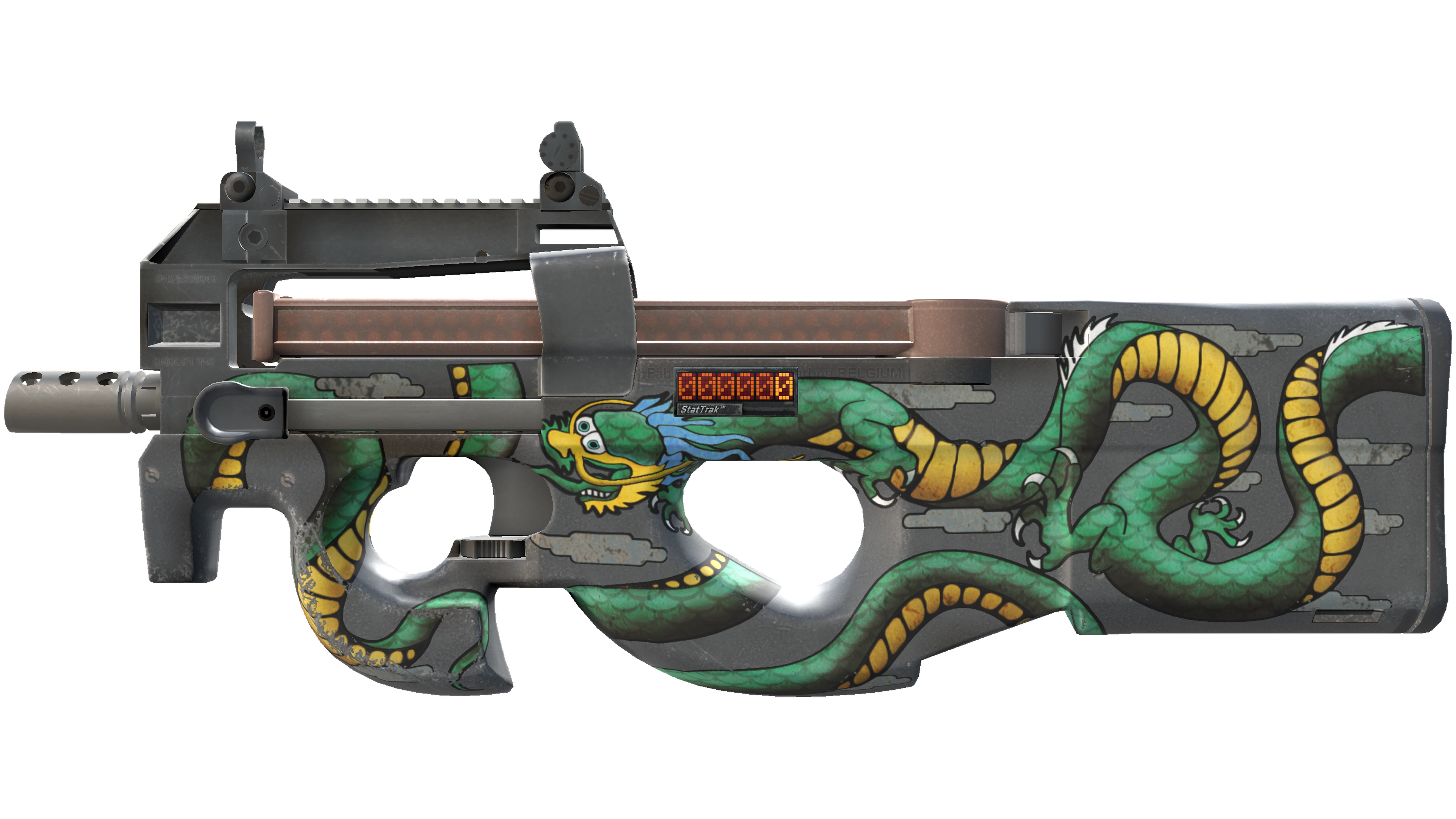 StatTrak™ P90 | Emerald Dragon (Minimal Wear)
