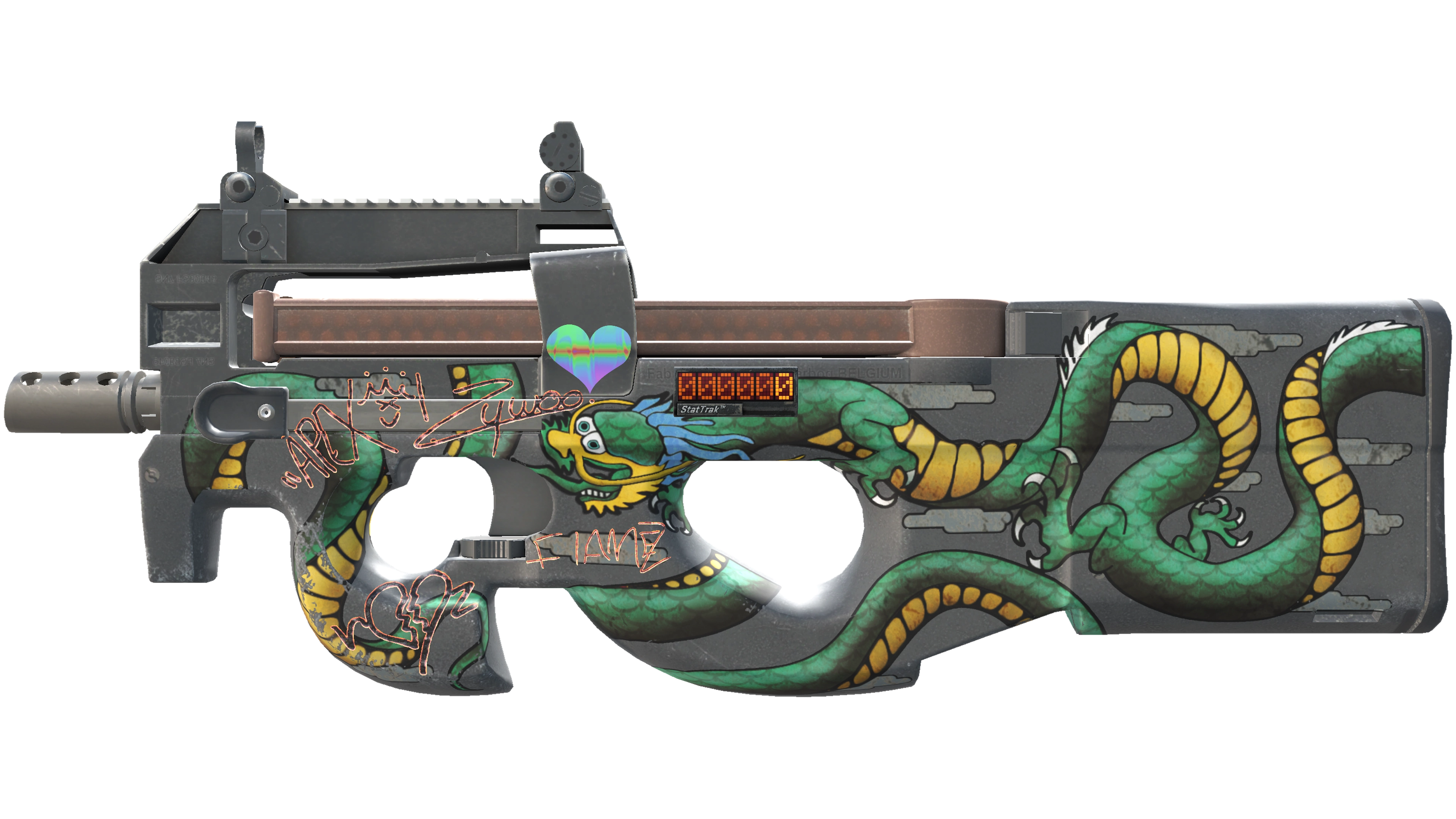 StatTrak™ P90 | Emerald Dragon (Minimal Wear)