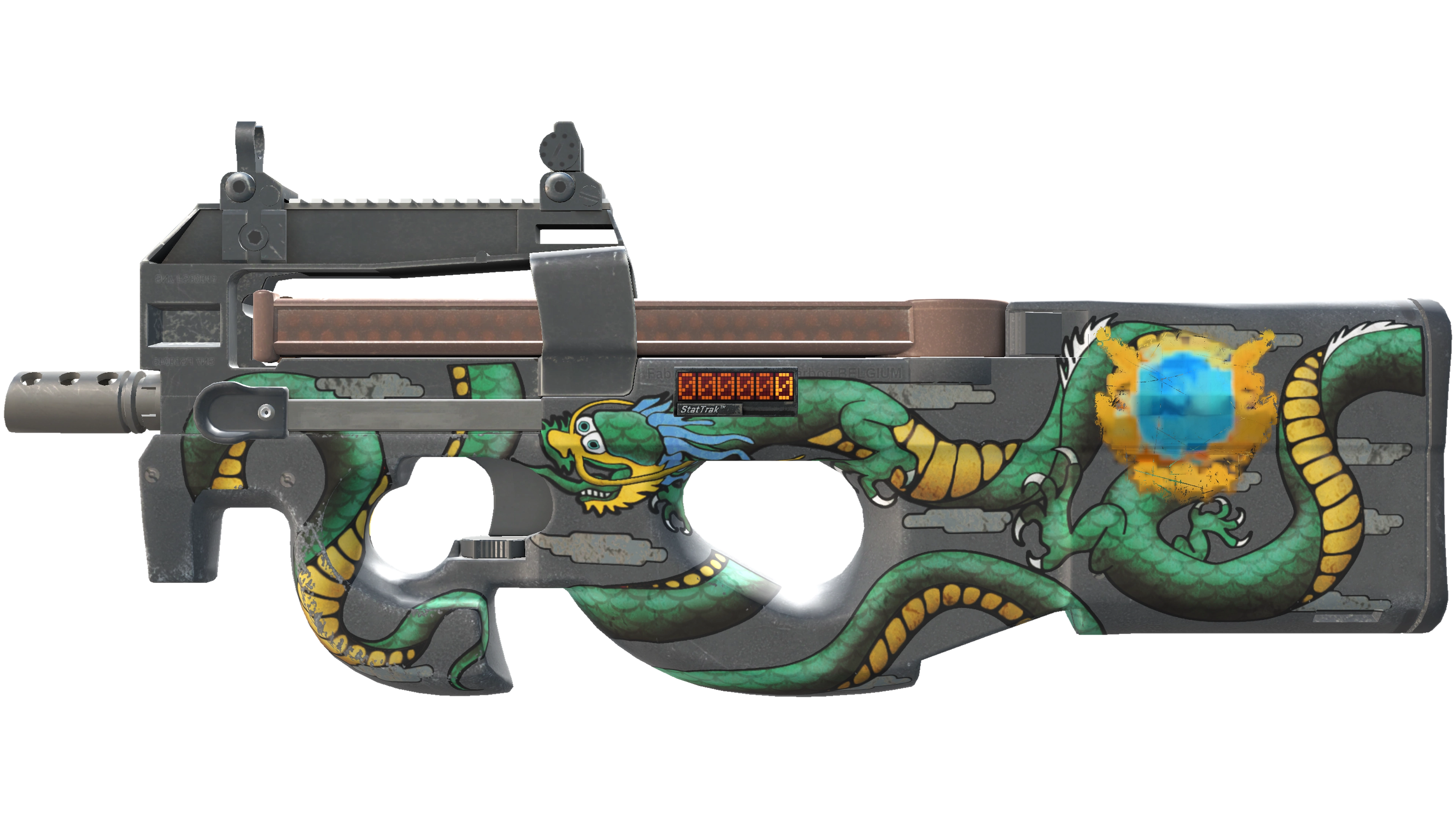 StatTrak™ P90 | Emerald Dragon (Minimal Wear)