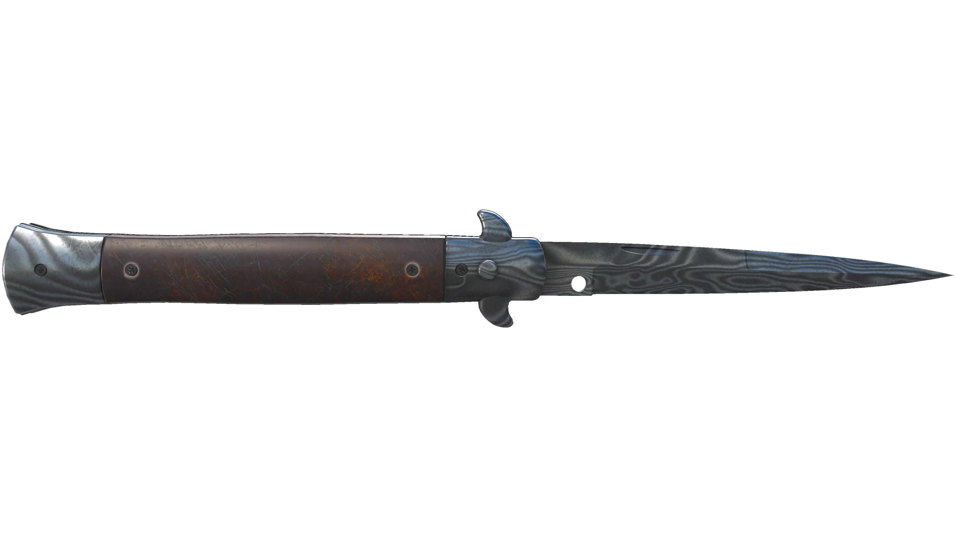 ★ Stiletto Knife | Damascus Steel (Well-Worn)
