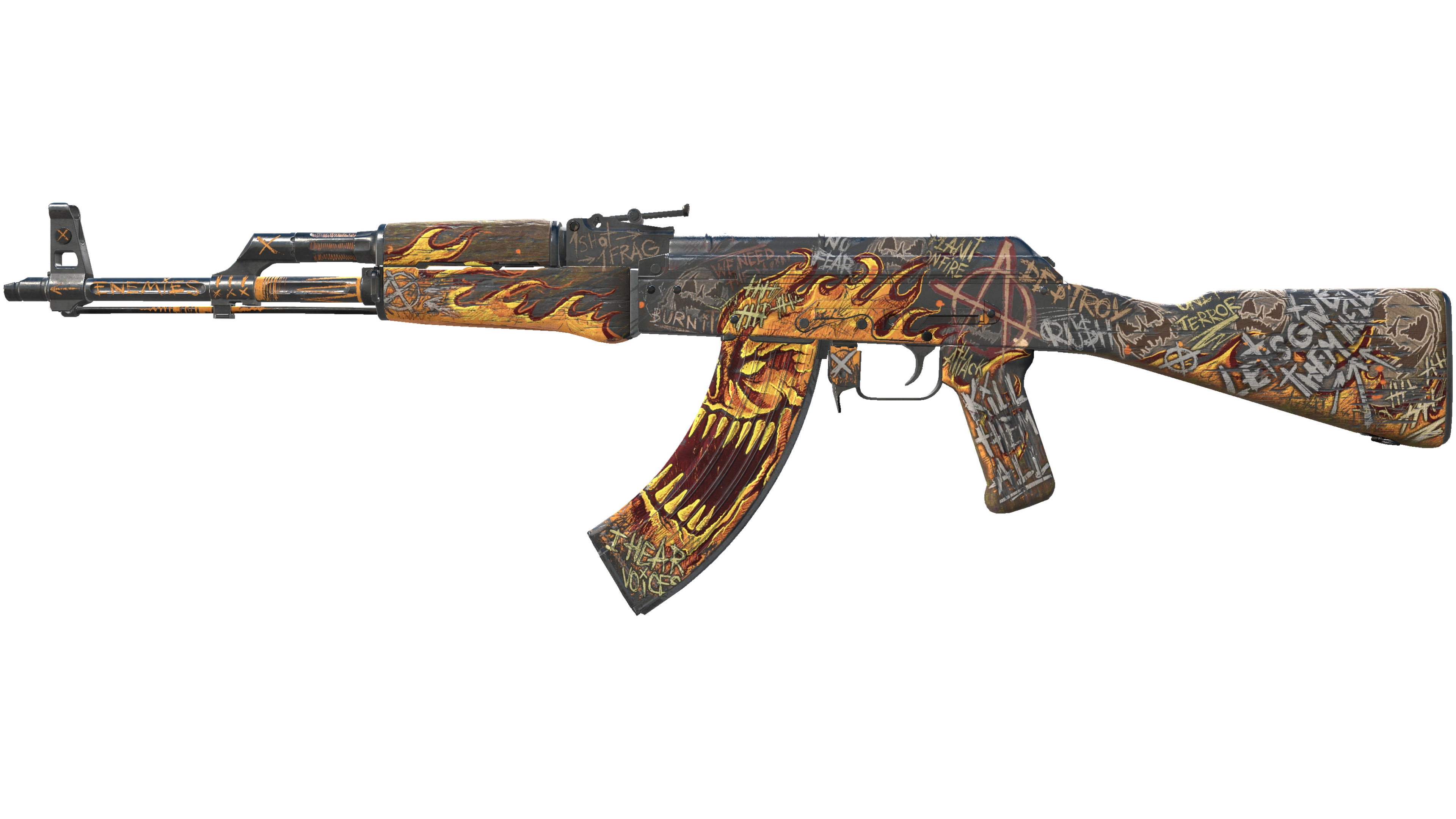 StatTrak™ AK-47 | Searing Rage (Well-Worn)
